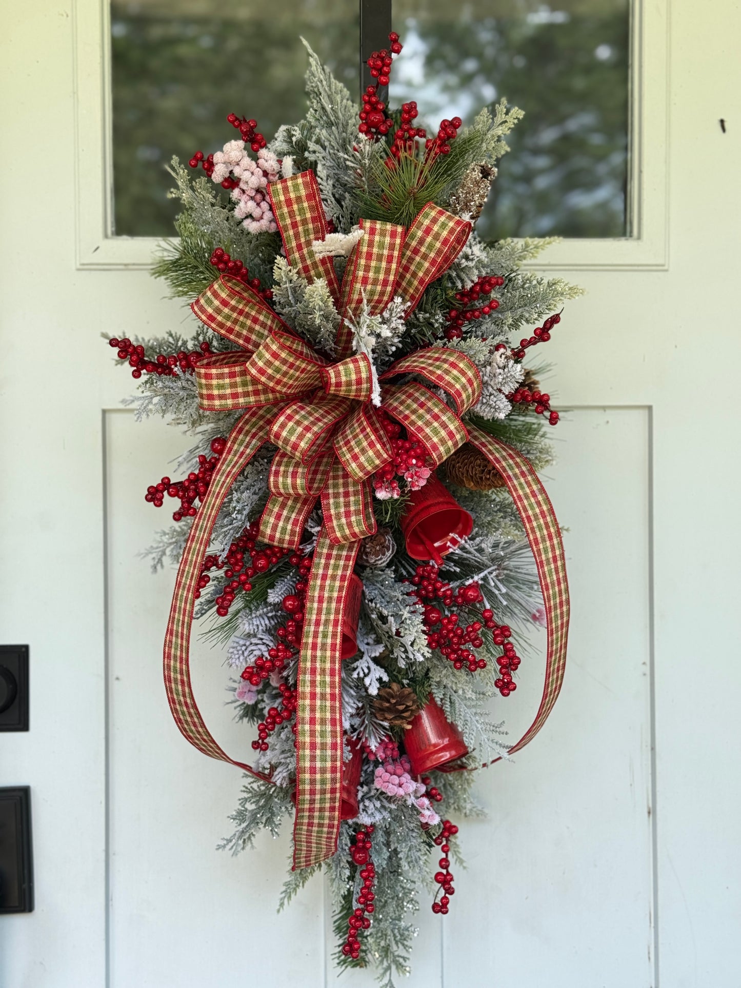 Primitive Bell Winter/Holiday Teardrop Wreath