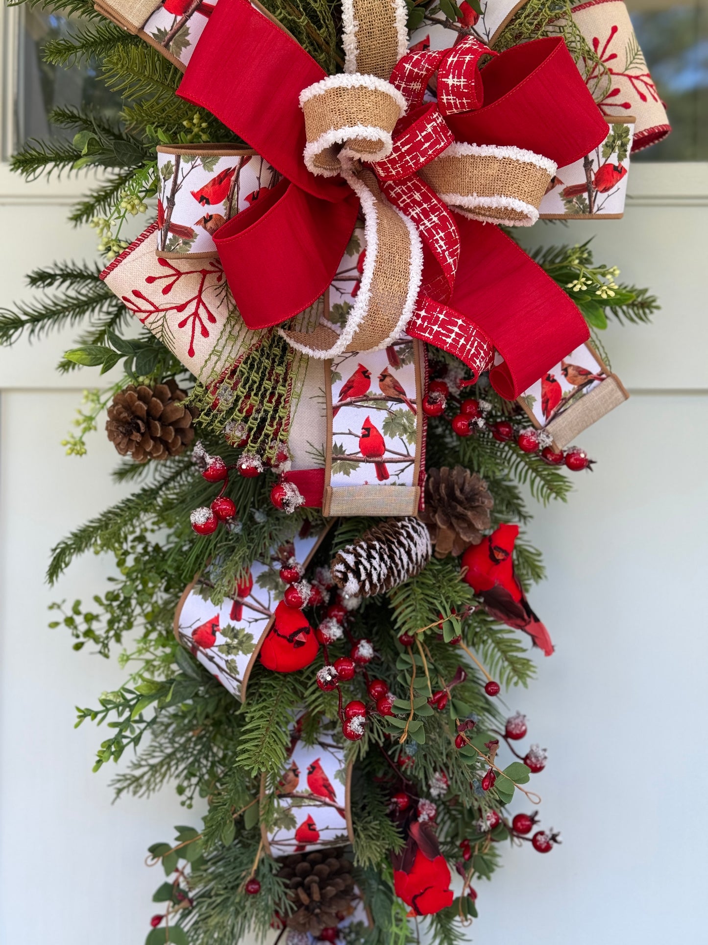 Woodland Cardinal Winter/Holiday Door Swag