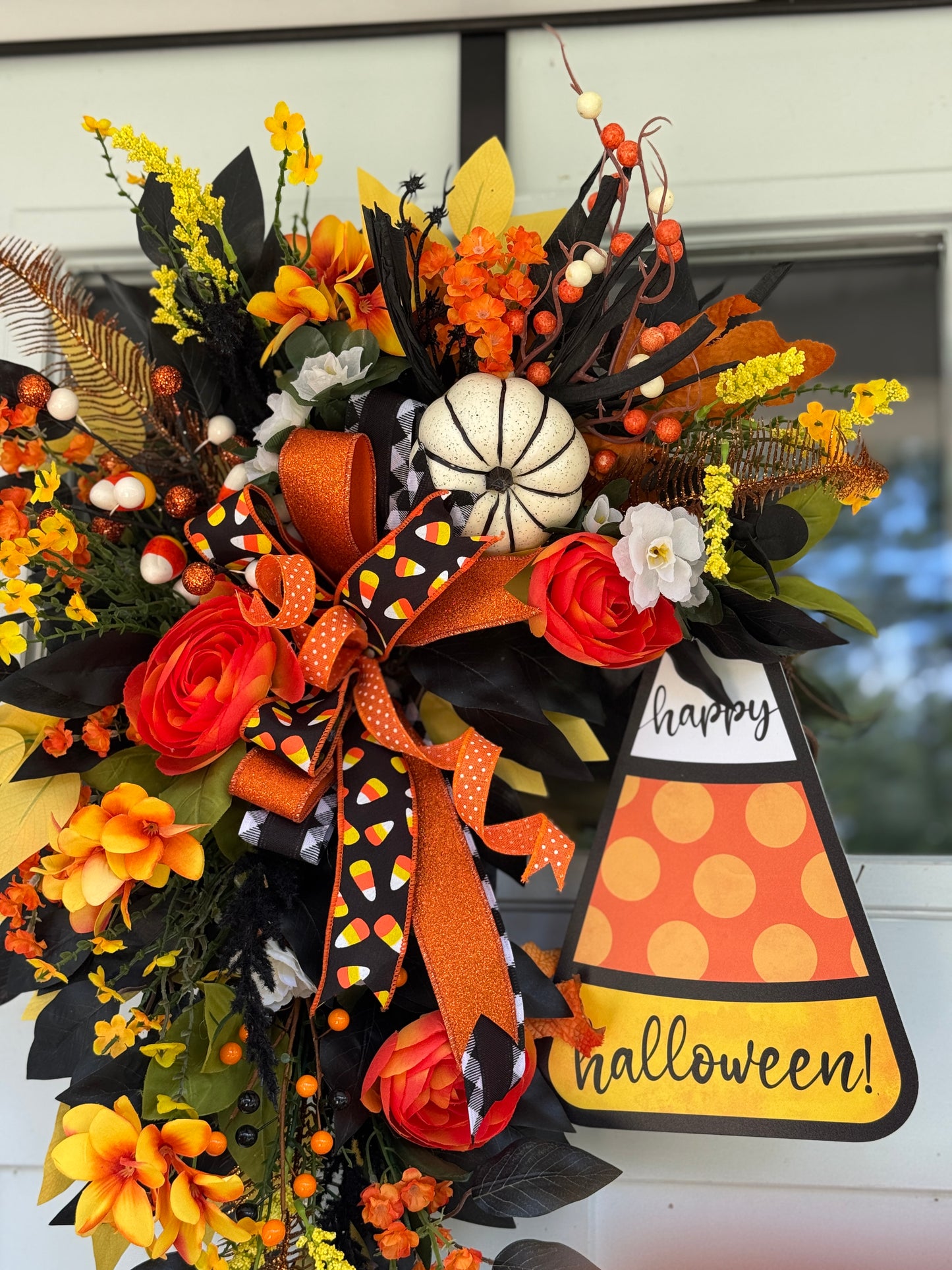 Festive Candy Corn Halloween Wreath