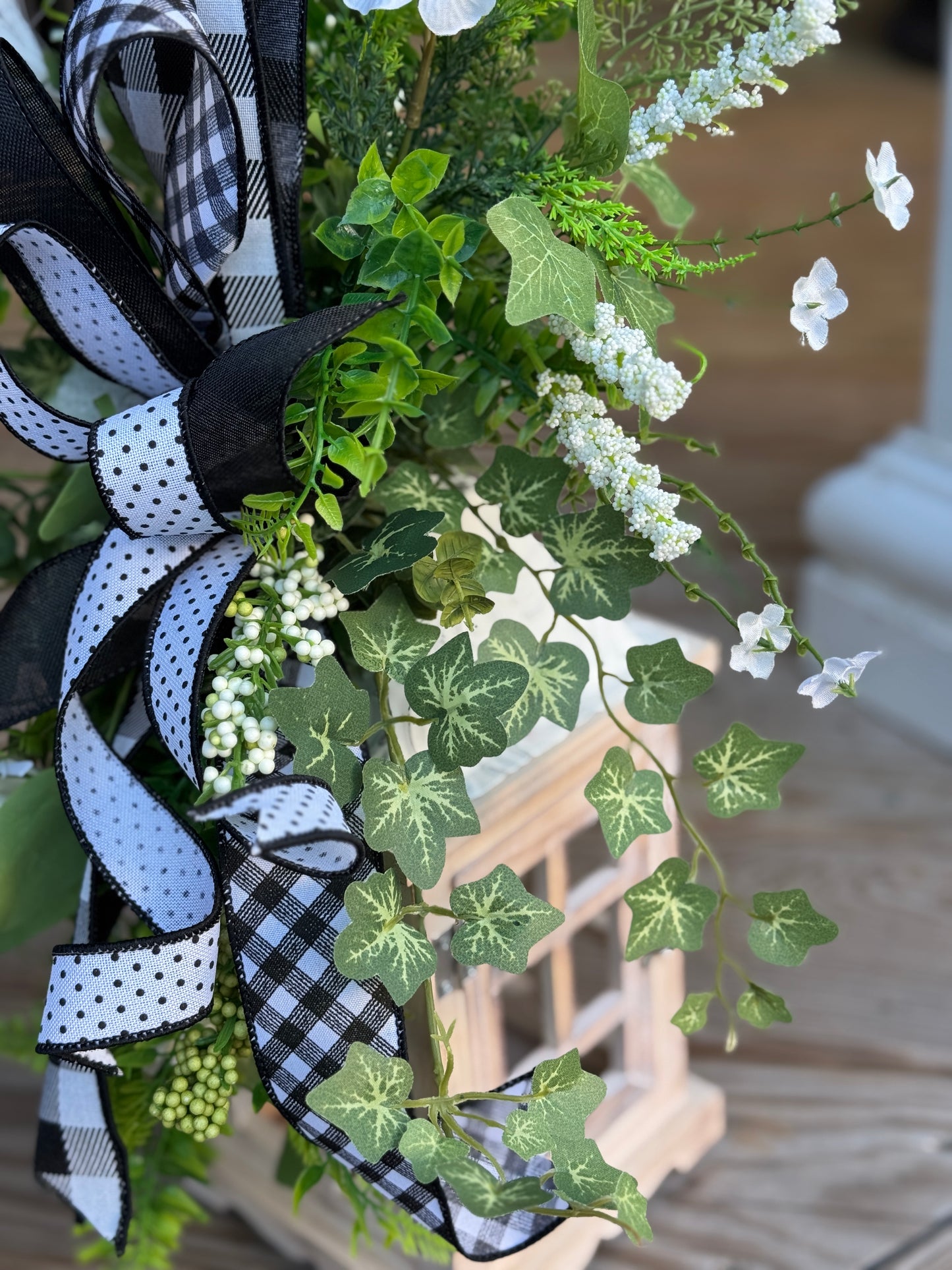 Rustic Lantern with Greenery Decor