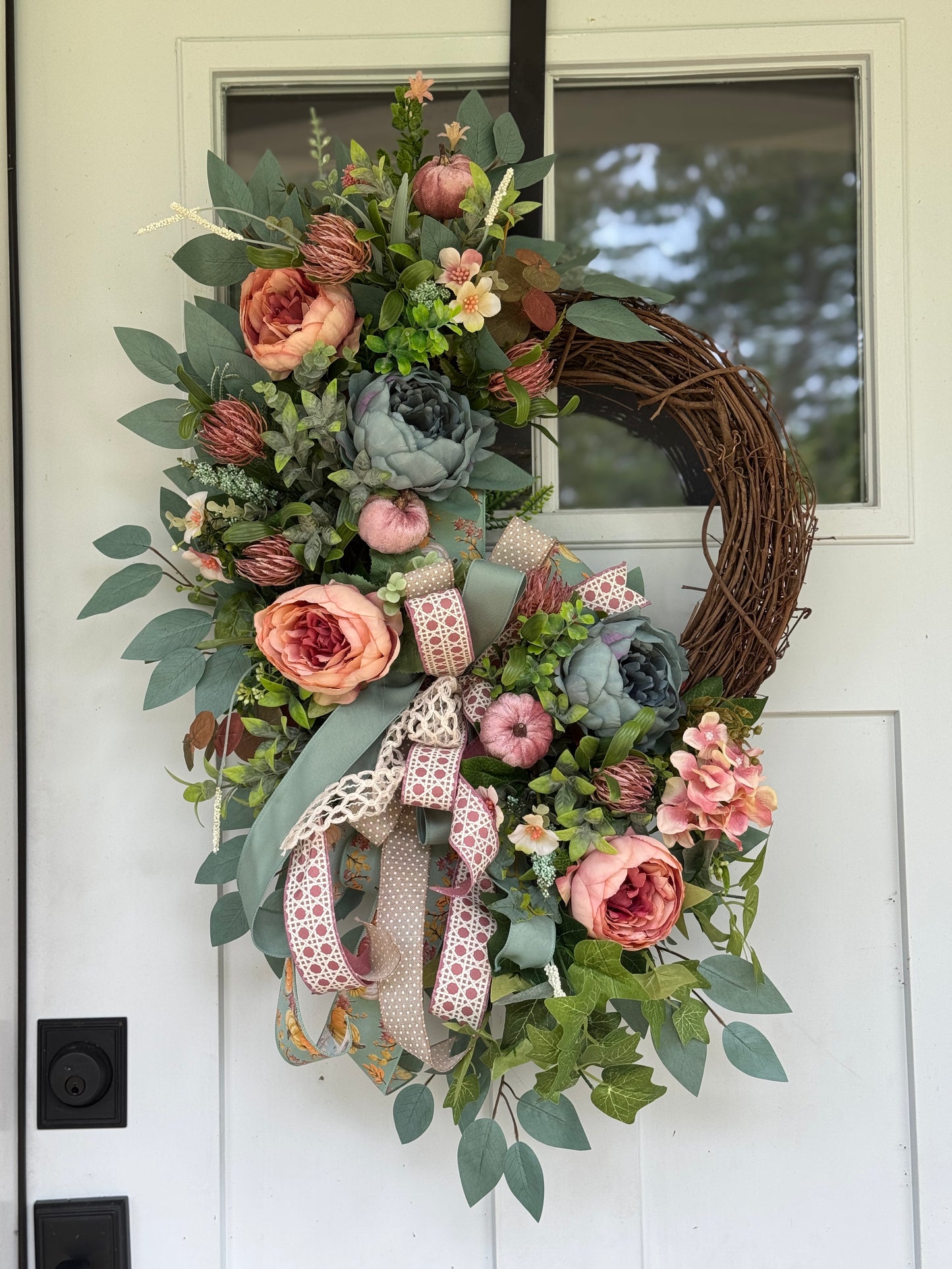 Elegant Dusty Pink And Blue Wreath