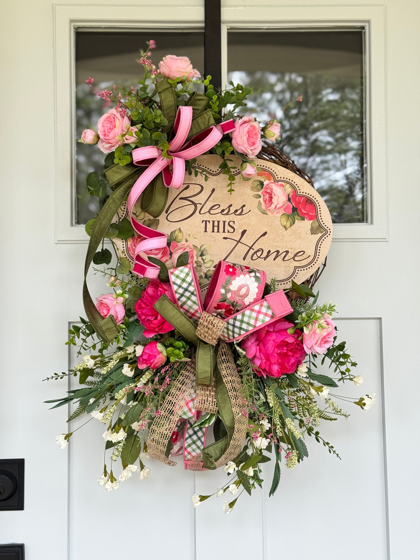 Bless This Home Floral Wreath
