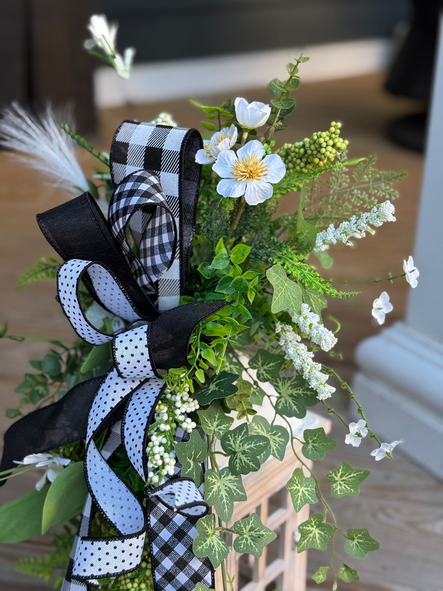 Rustic Lantern with Greenery Decor