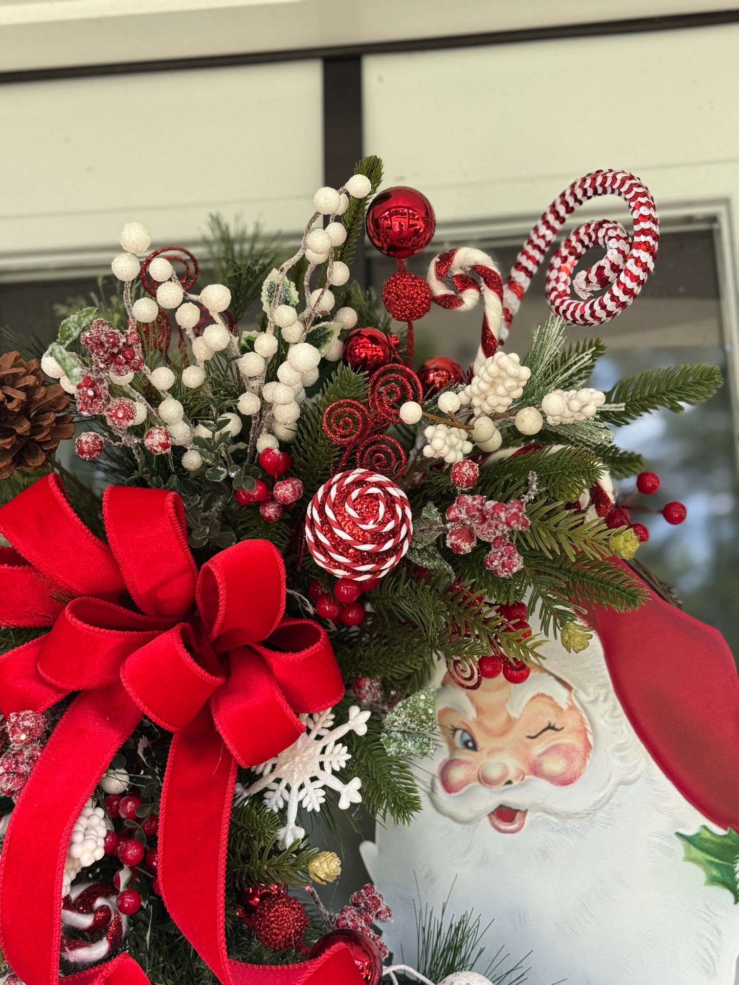 Winking Santa Holiday Wreath