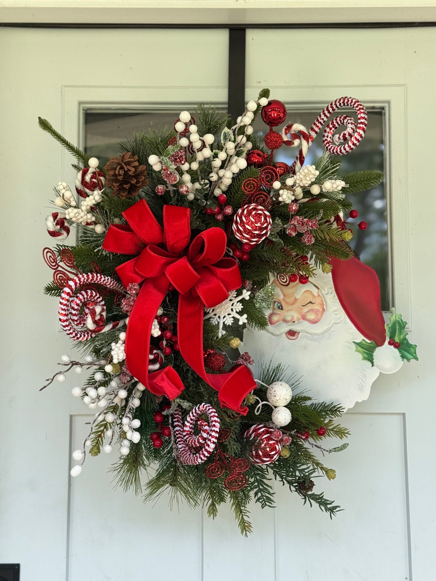 Winking Santa Holiday Wreath