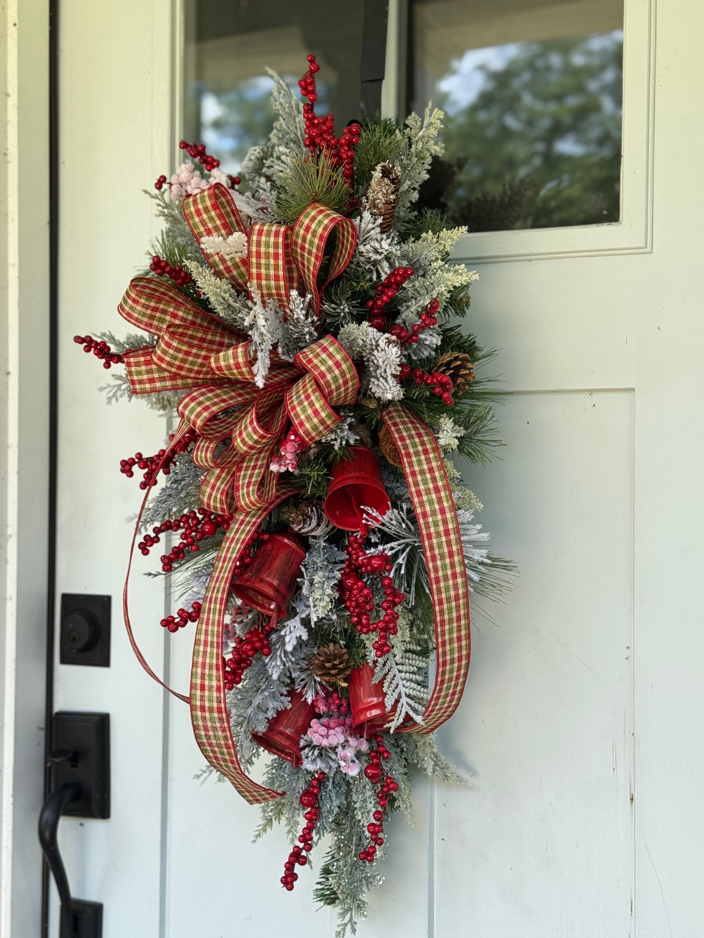 Primitive Bell Winter/Holiday Teardrop Wreath