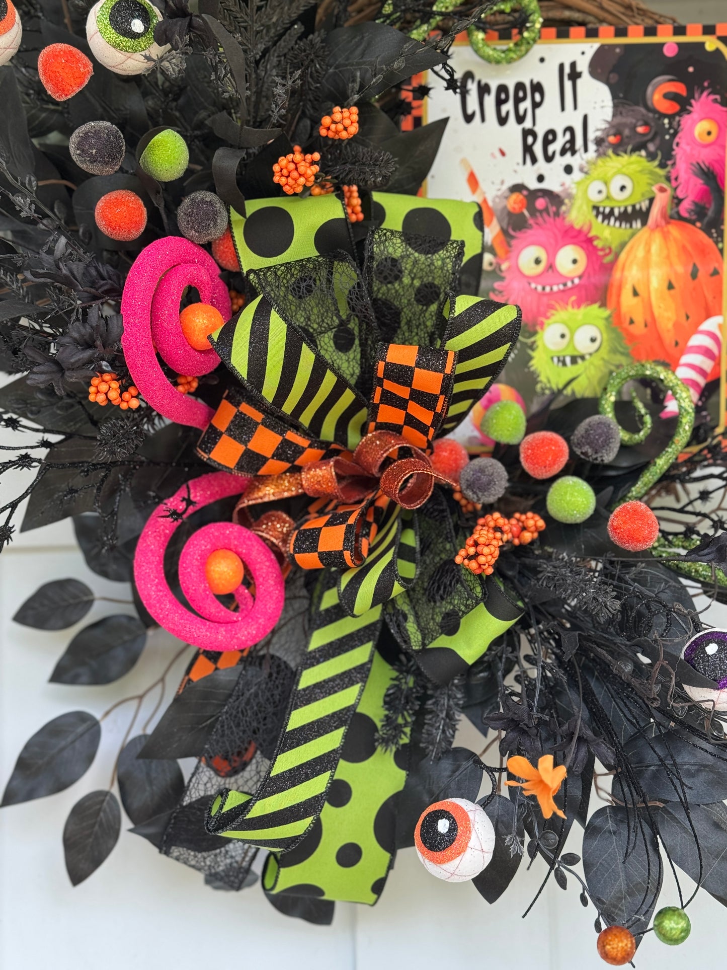 Creep It Real Halloween Monster Wreath