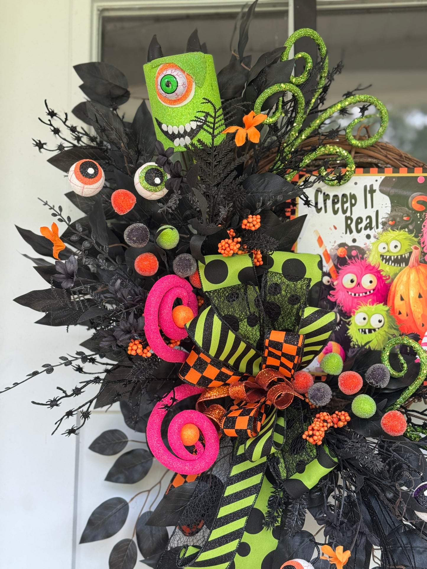 Creep It Real Halloween Monster Wreath