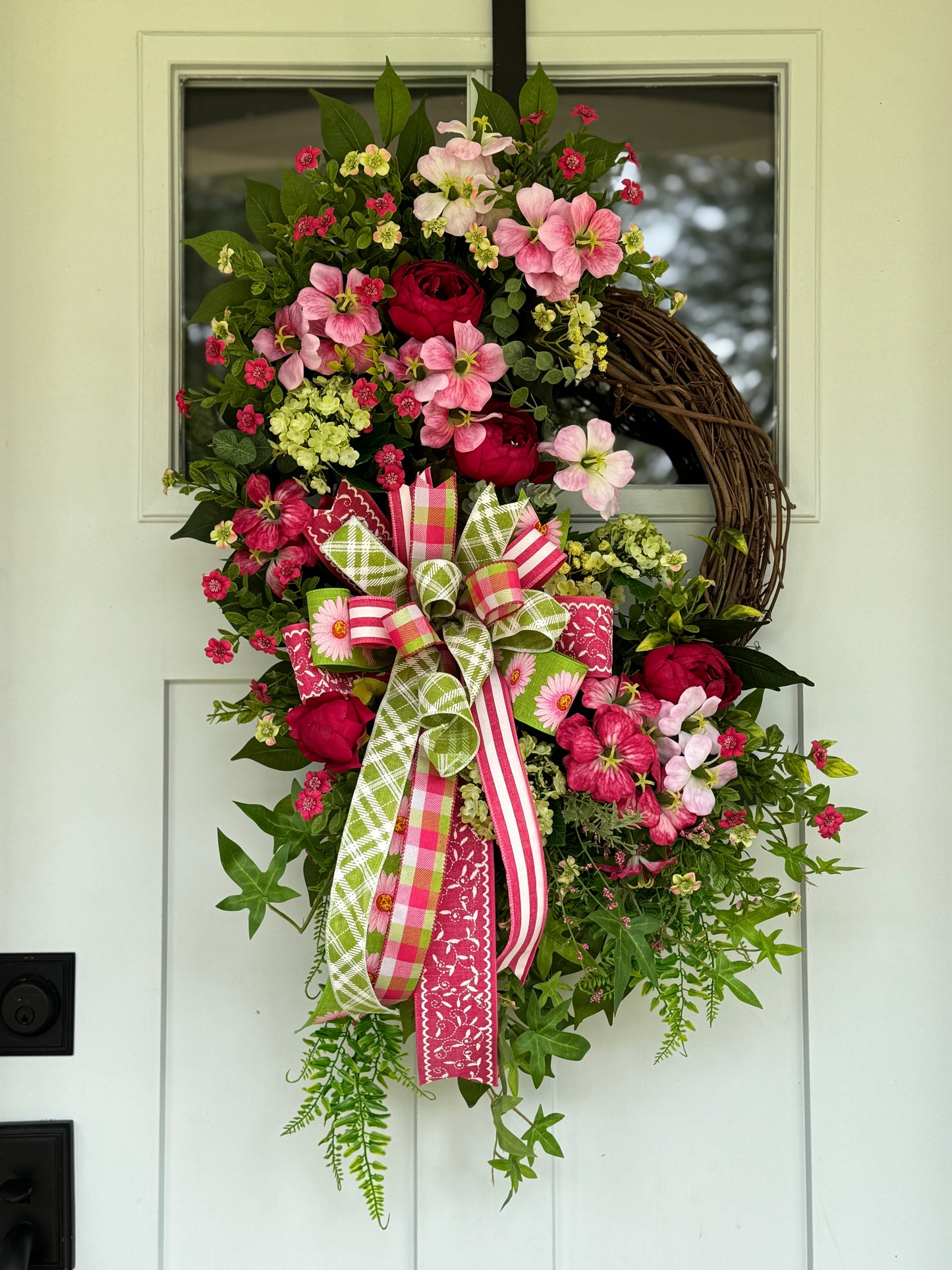 Stunning Pink and Green Floral Wreath