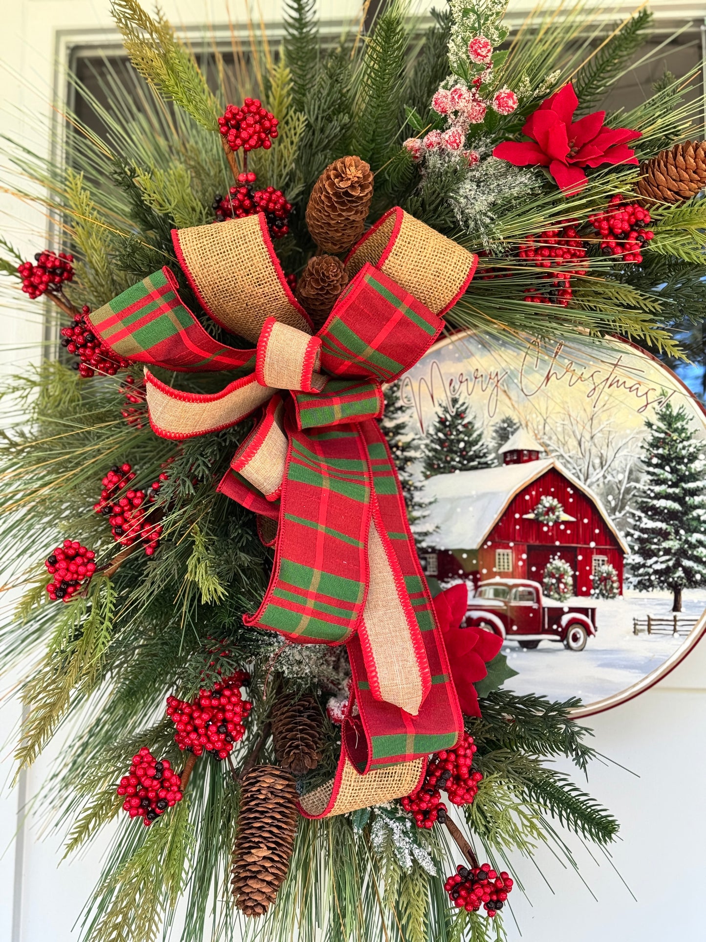 Rustic Merry Christmas Wreath