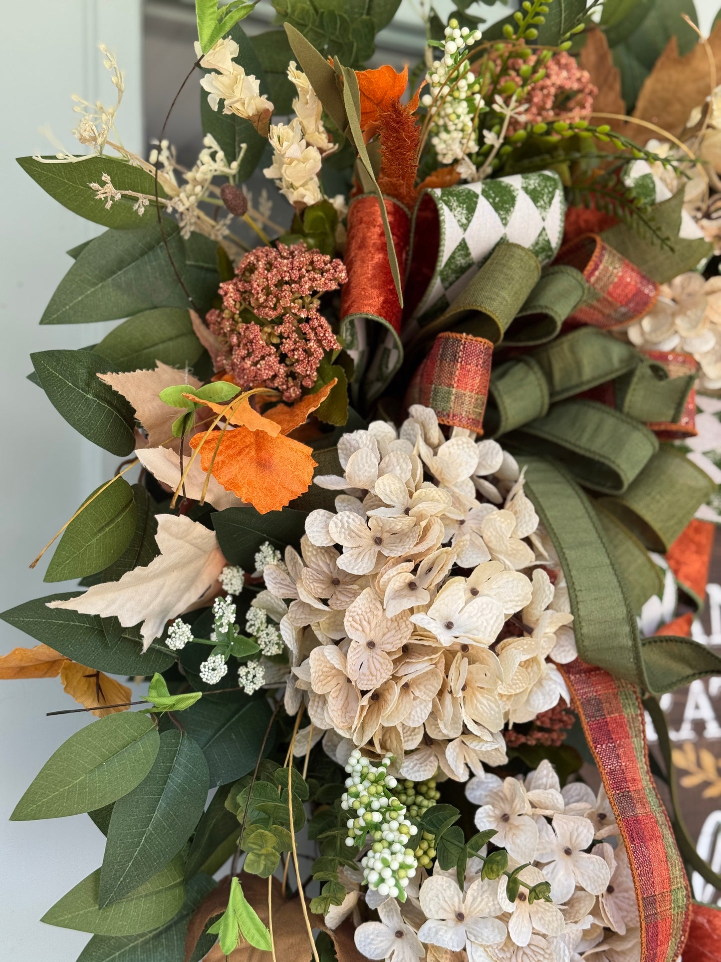 Thankful Grateful & Blessed Floral Wreath