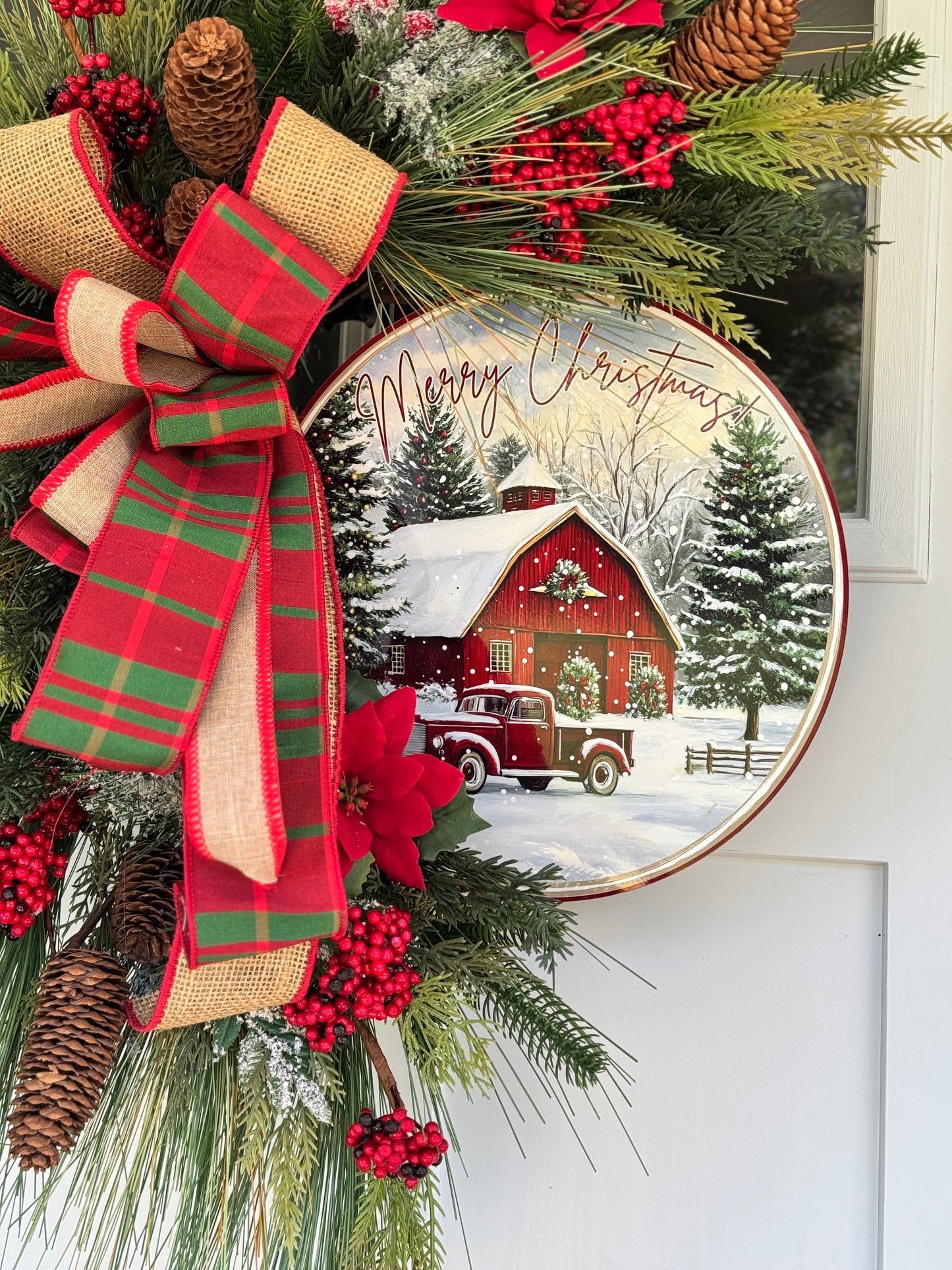 Rustic Merry Christmas Wreath