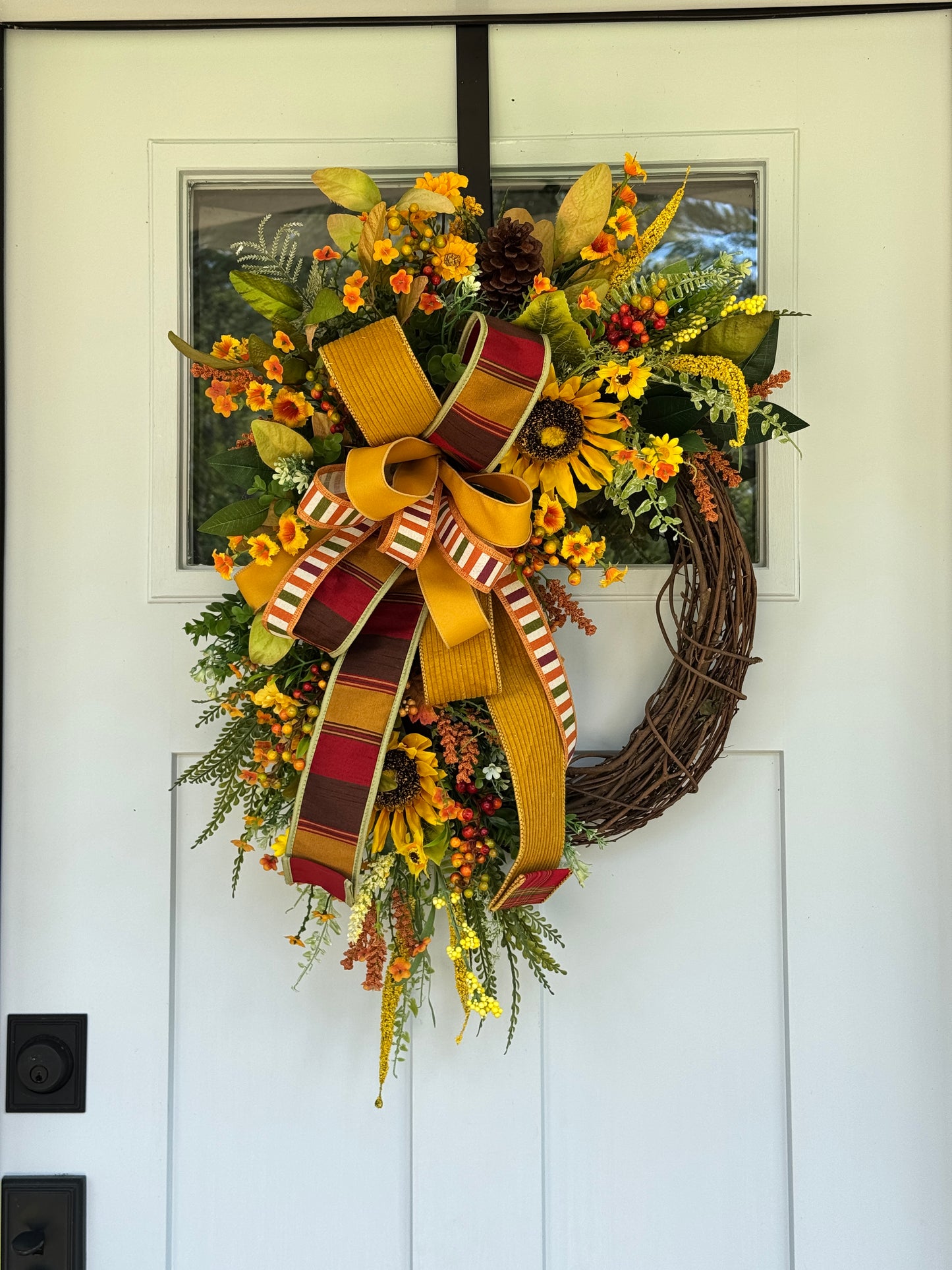 Golden Harvest Grapevine Wreath