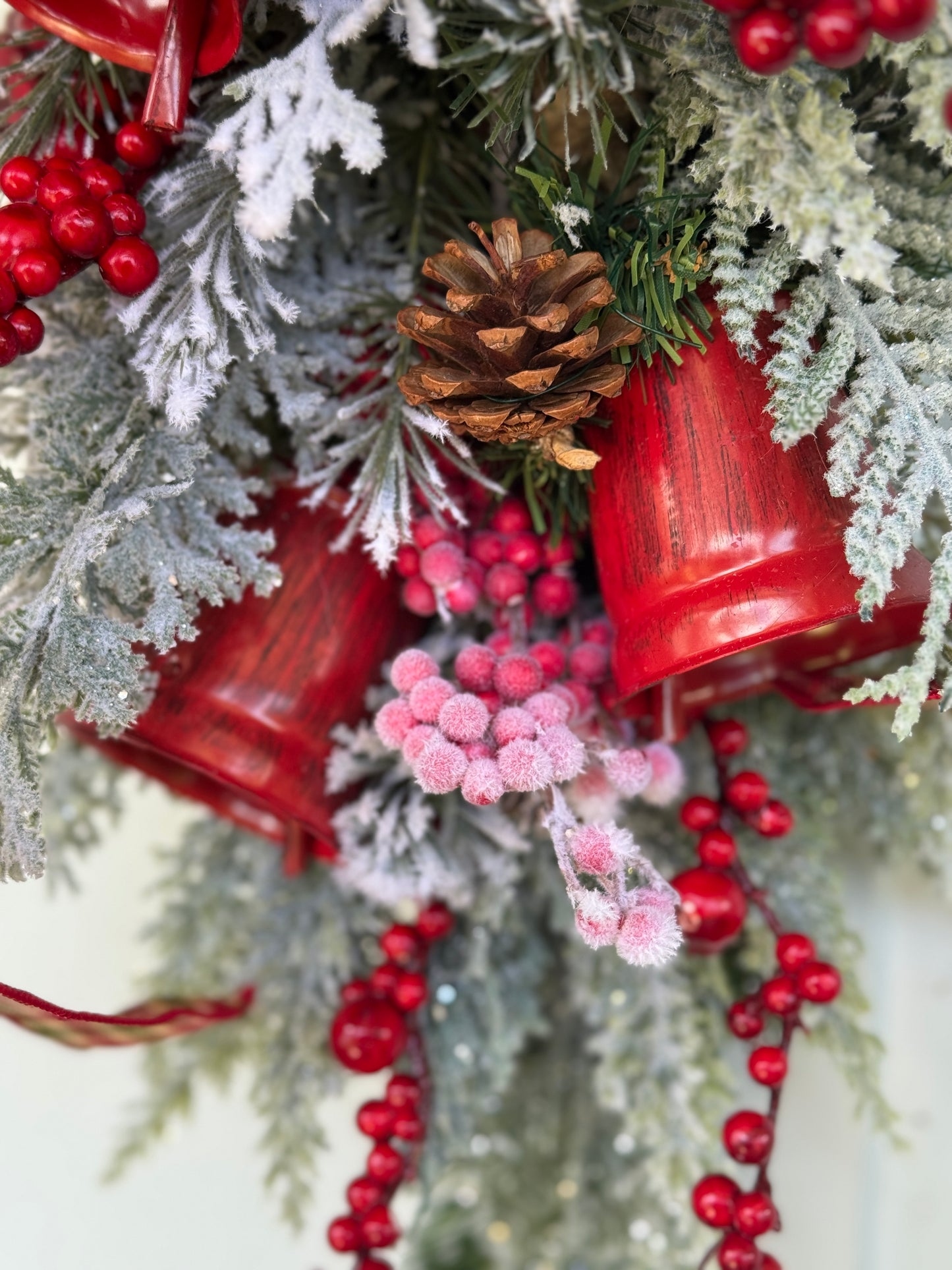Primitive Bell Winter/Holiday Teardrop Wreath