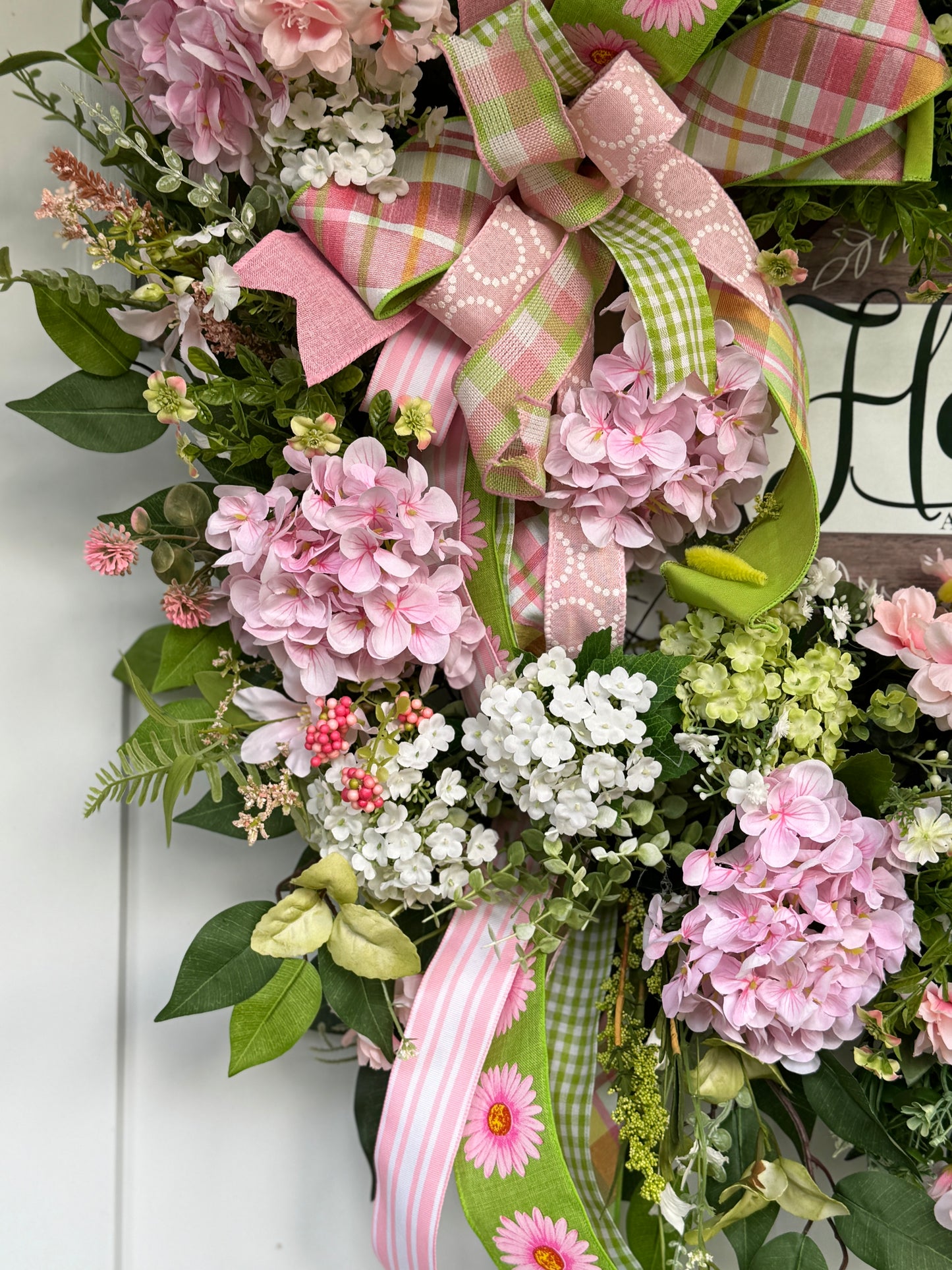 Pink Hydrangea Floral Wreath