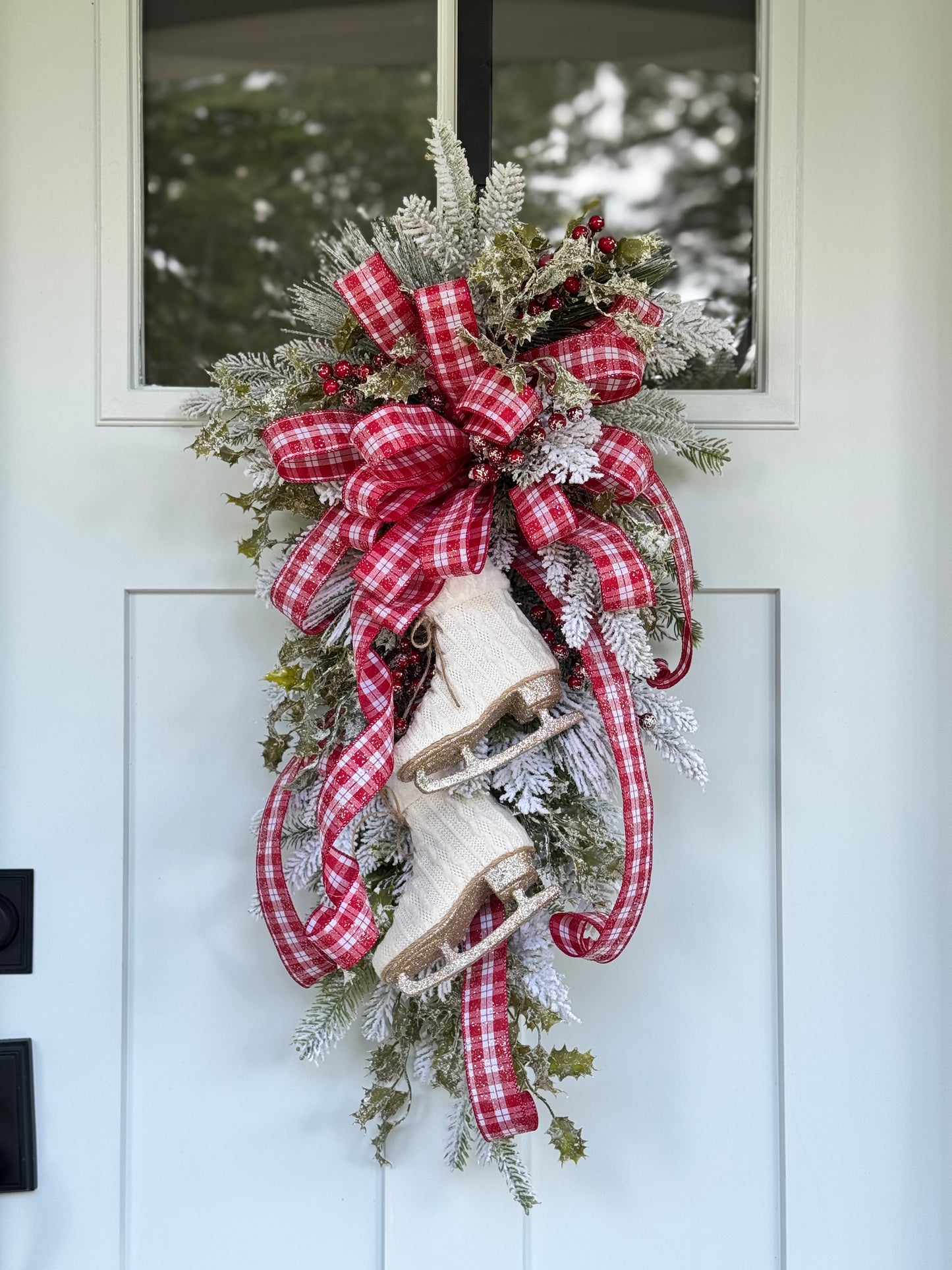 Winter Ice Skates Door Wreath