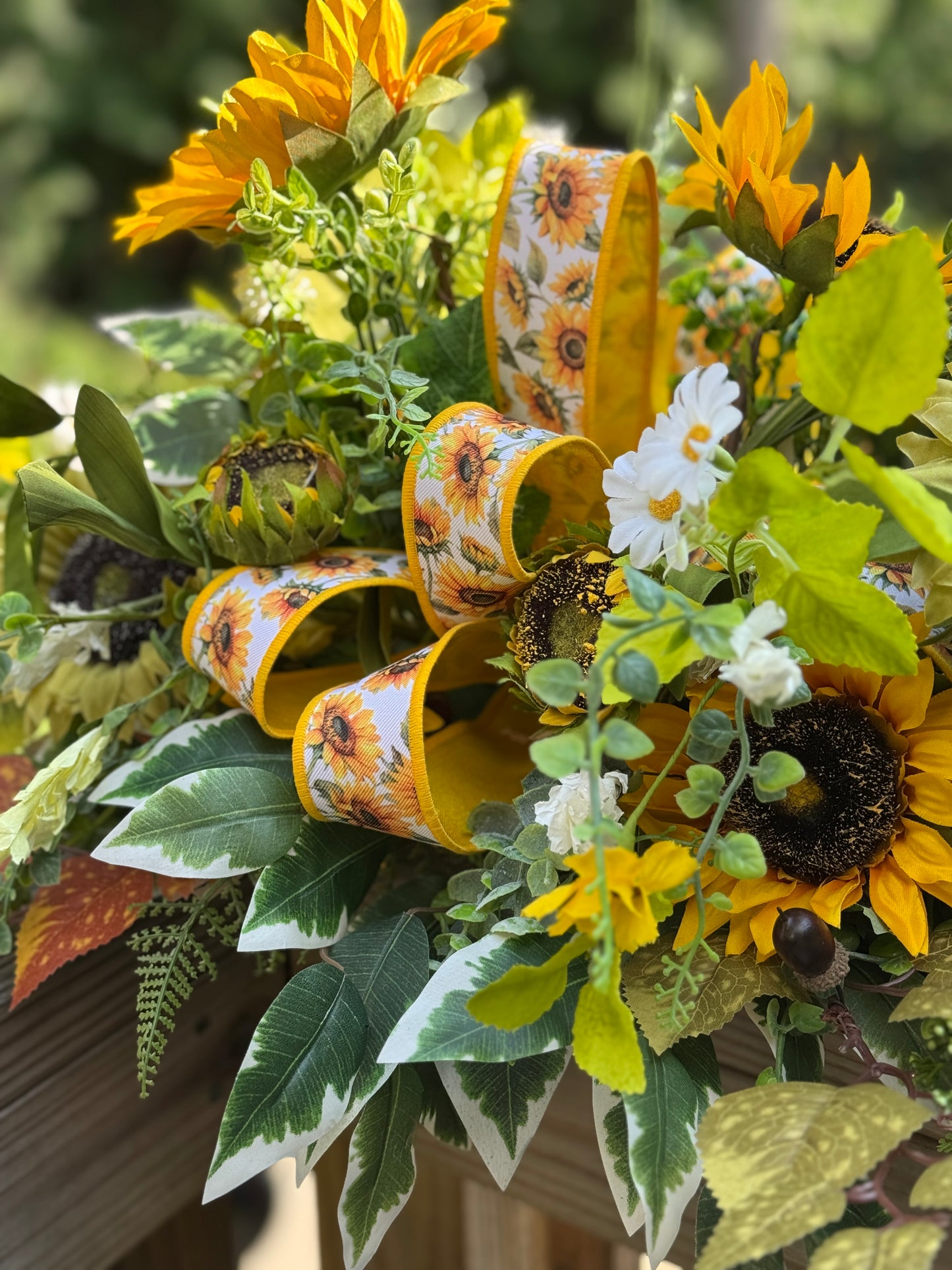 Sunflower and Greenery Fall Centerpiece/Arrangement