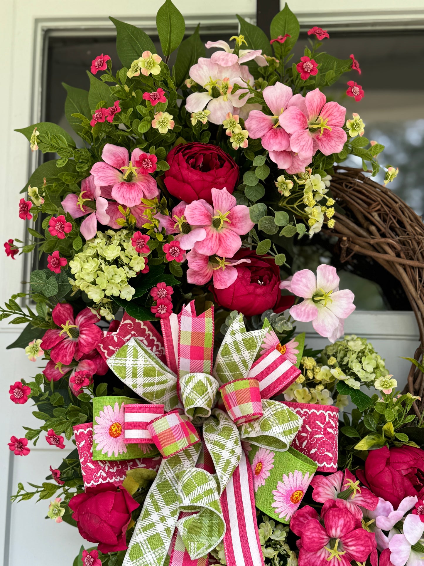 Stunning Pink and Green Floral Wreath