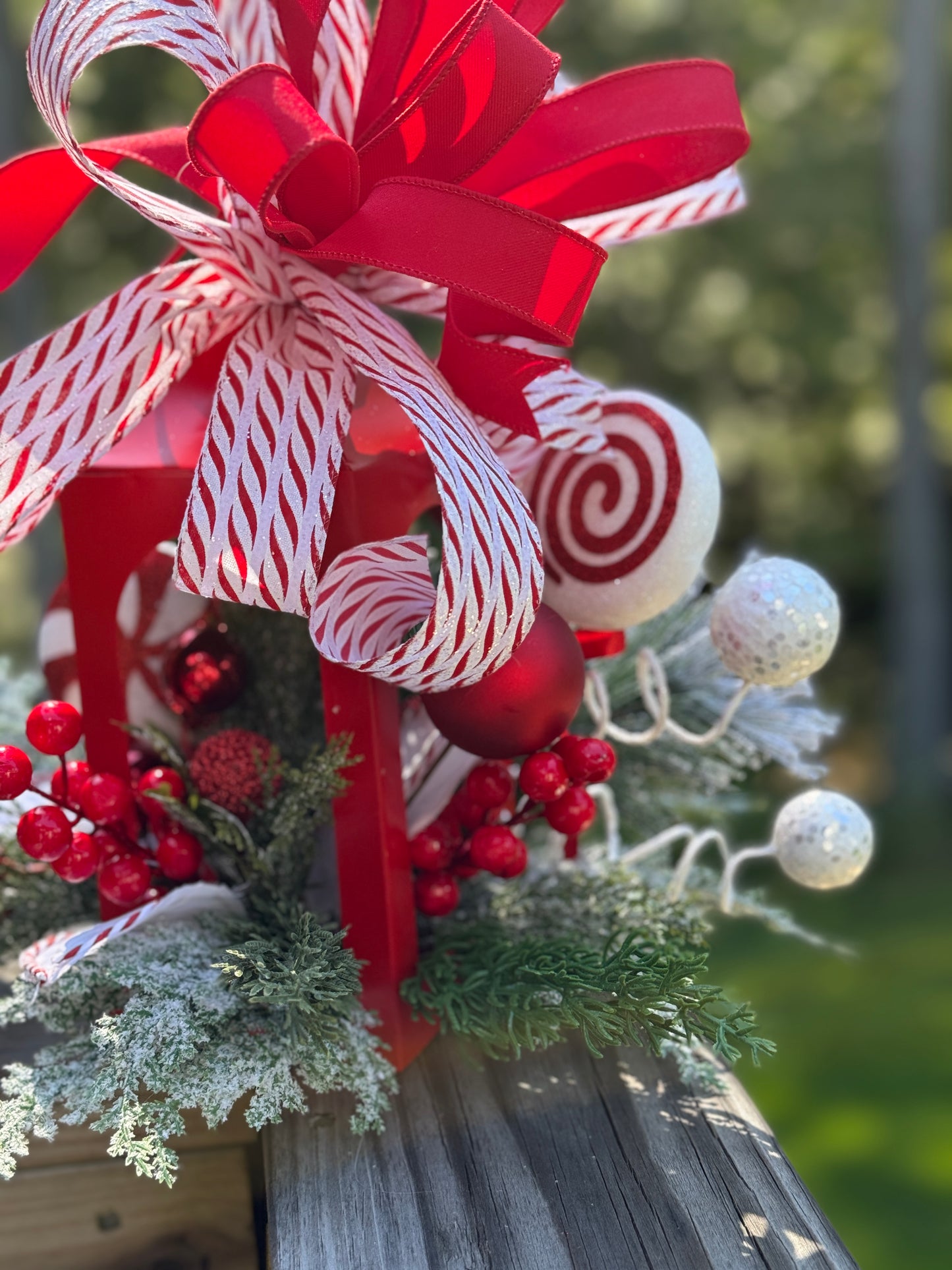 Peppermint Lantern Winter/Holiday