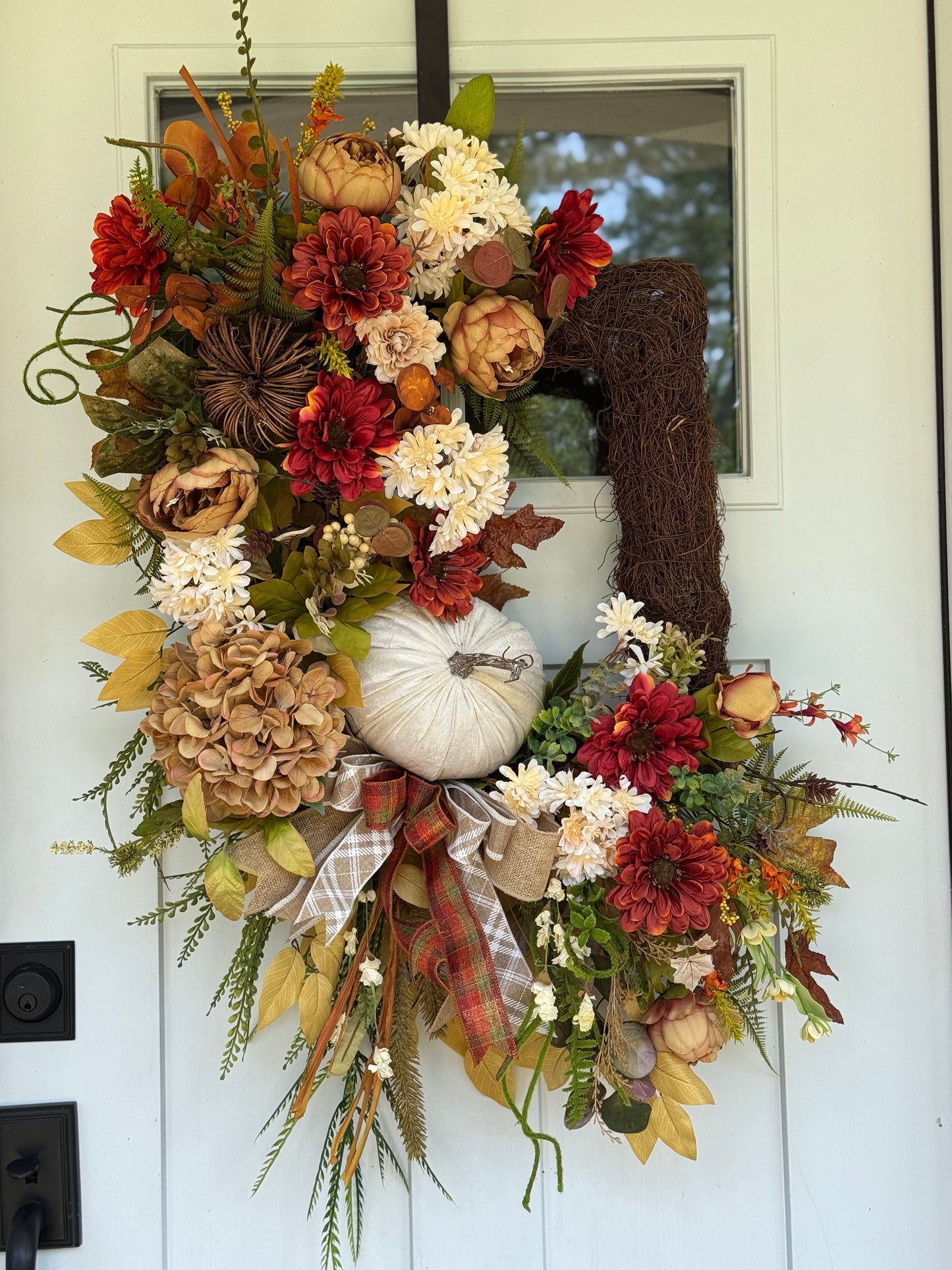 XL Autumn Harvest Floral Moss Wreath