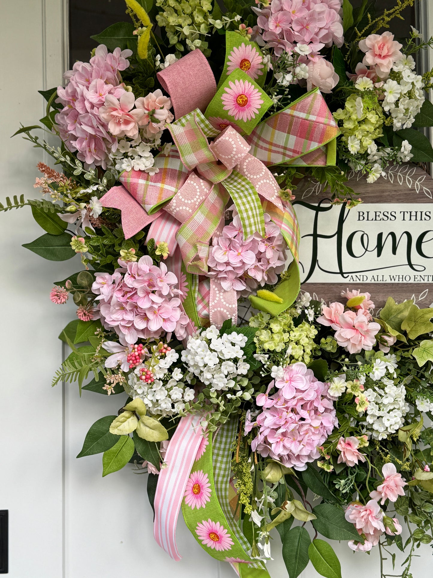 Pink Hydrangea Floral Wreath