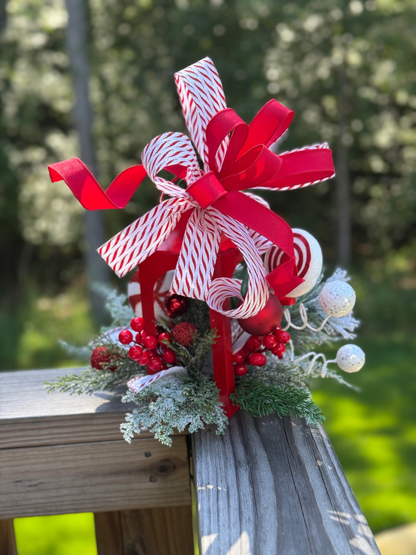 Peppermint Lantern Winter/Holiday