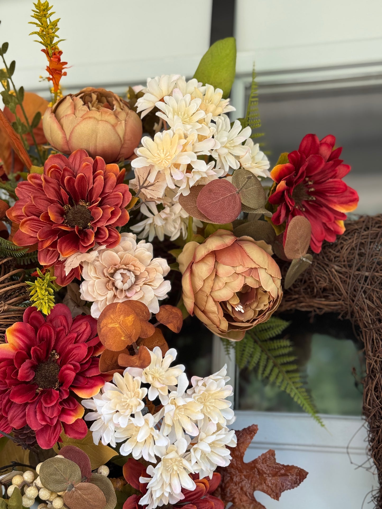 XL Autumn Harvest Floral Moss Wreath