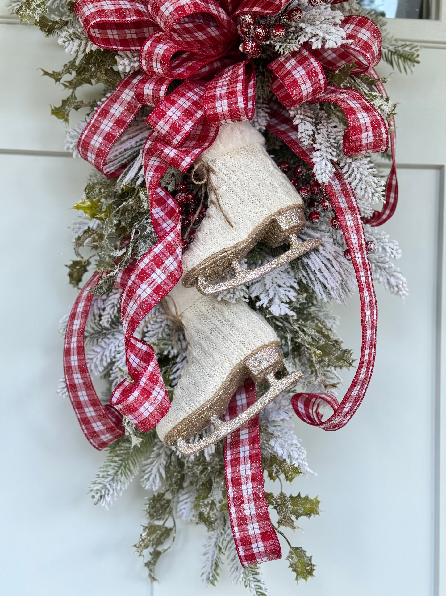 Winter Ice Skates Door Wreath