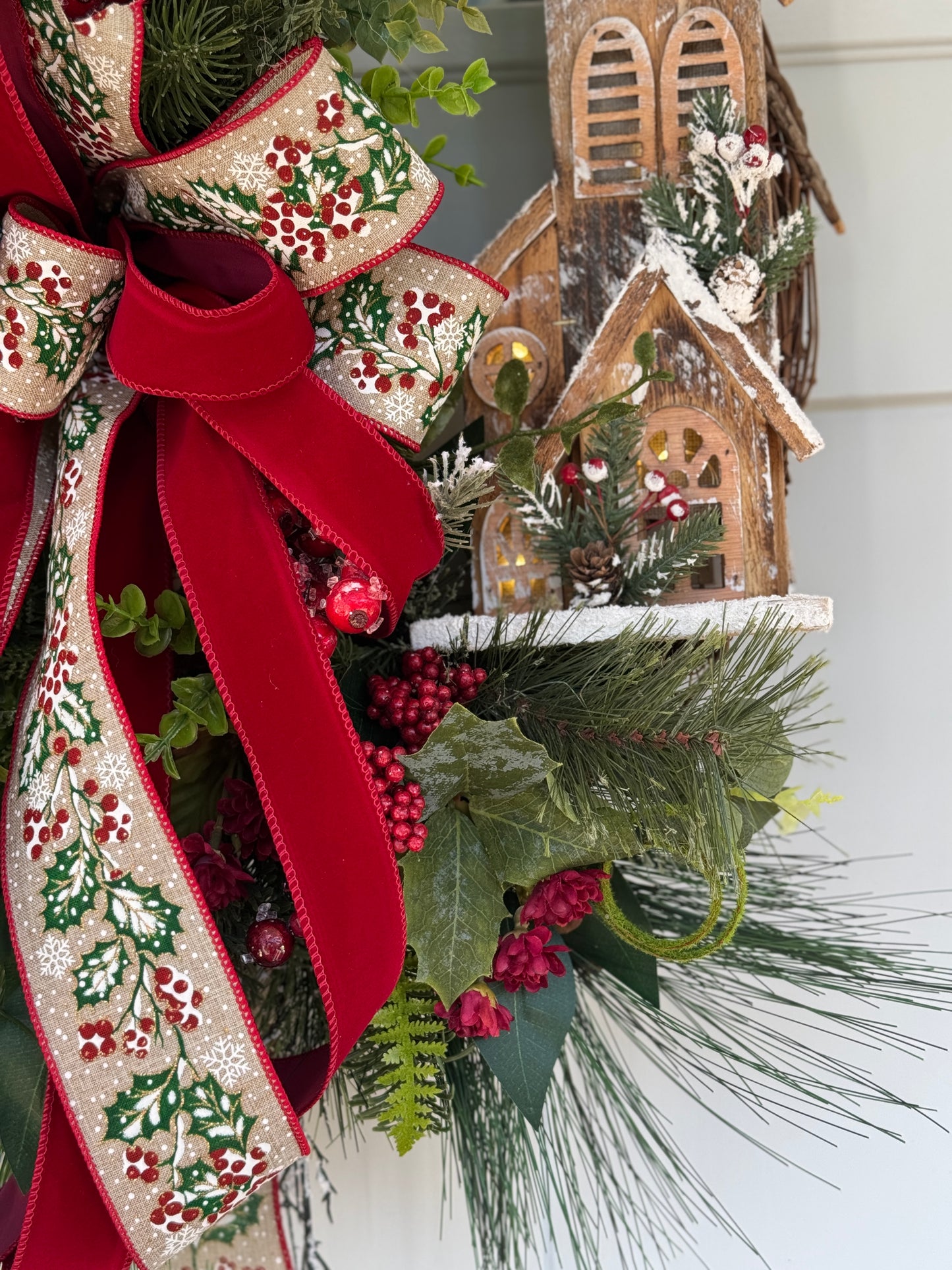 Large Rustic Church Winter/Holiday Wreath