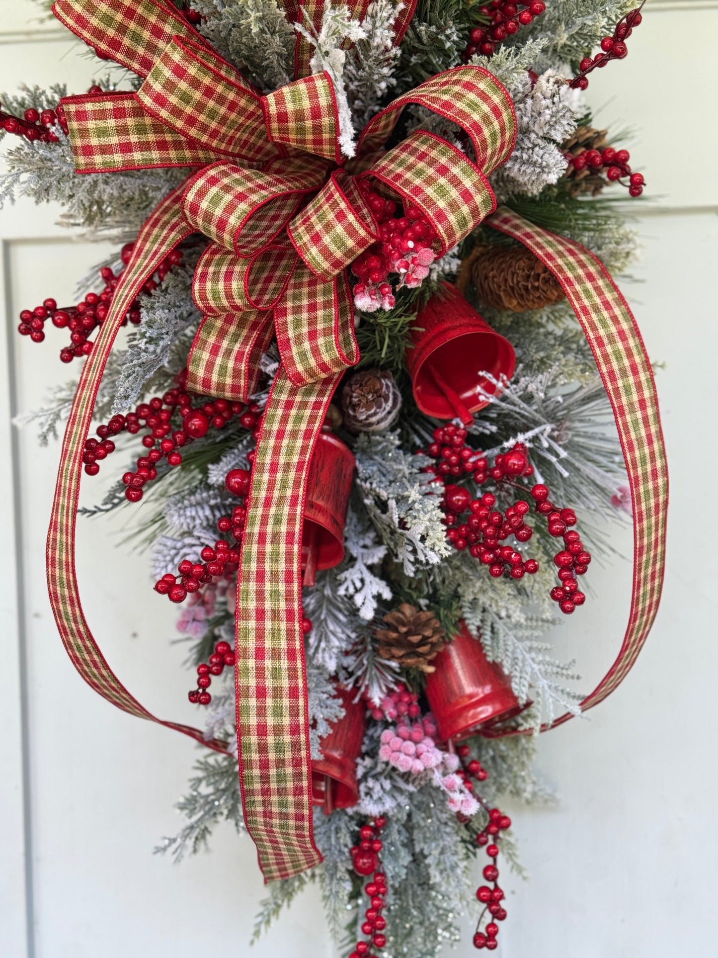 Primitive Bell Winter/Holiday Teardrop Wreath