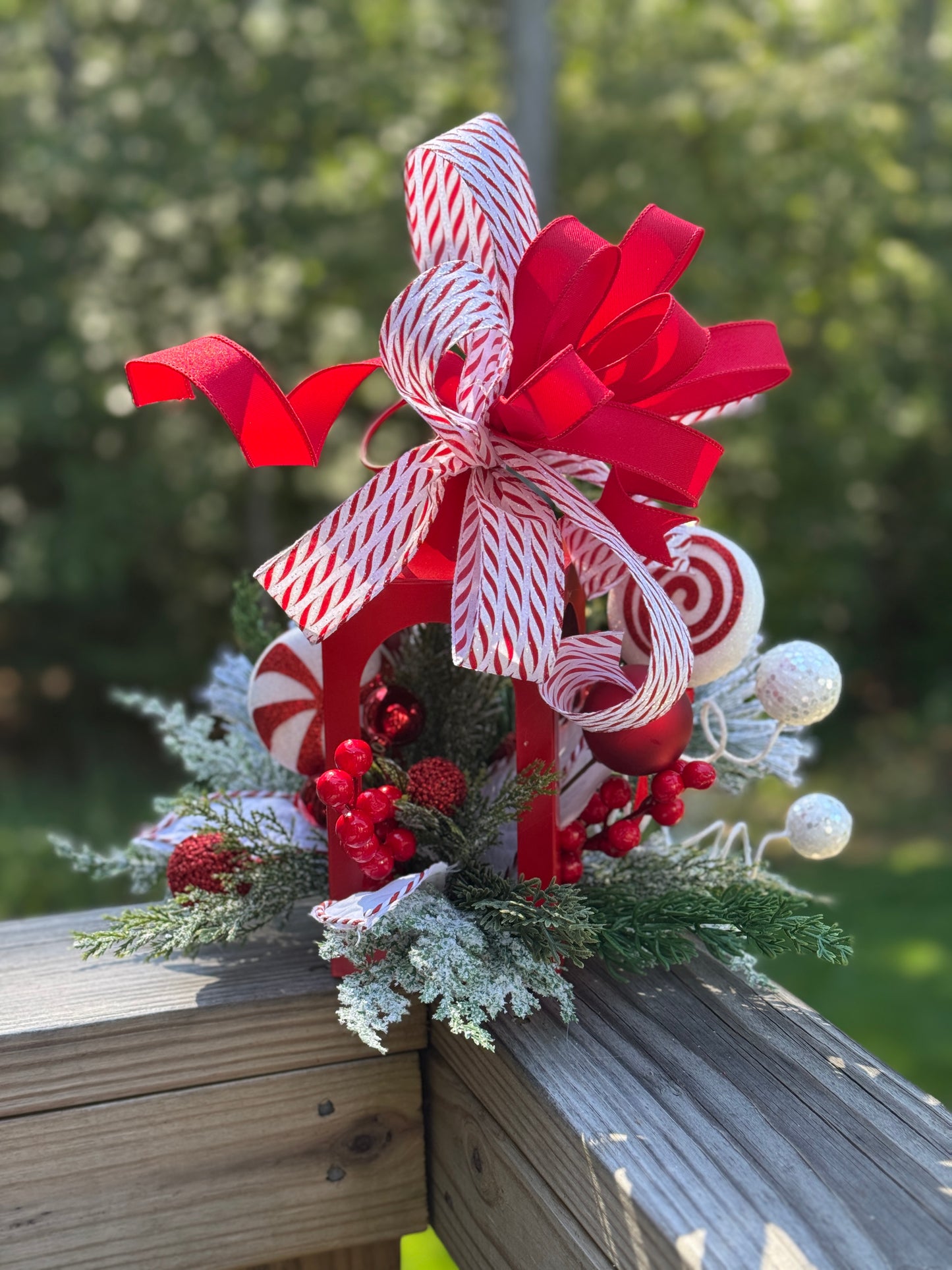 Peppermint Lantern Winter/Holiday