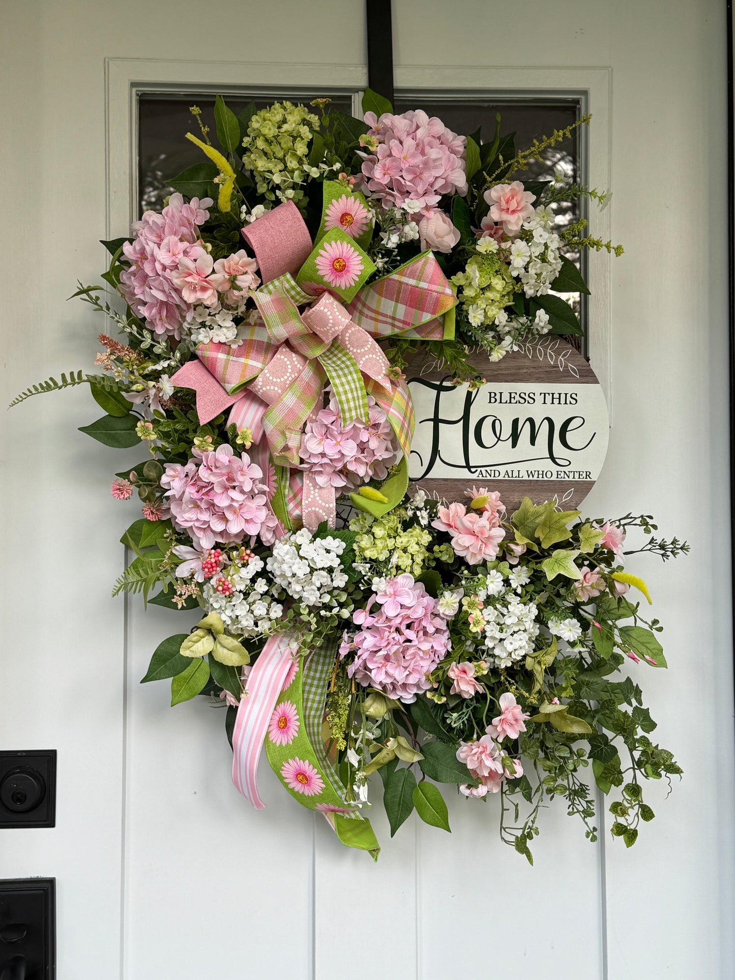 Pink Hydrangea Floral Wreath