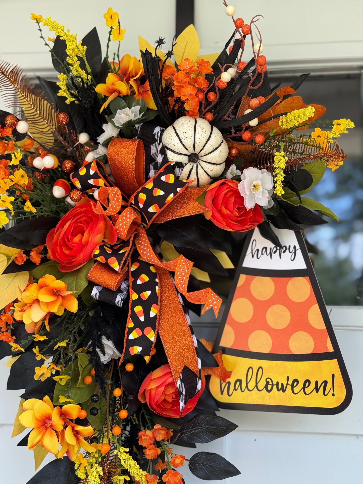 Festive Candy Corn Halloween Wreath