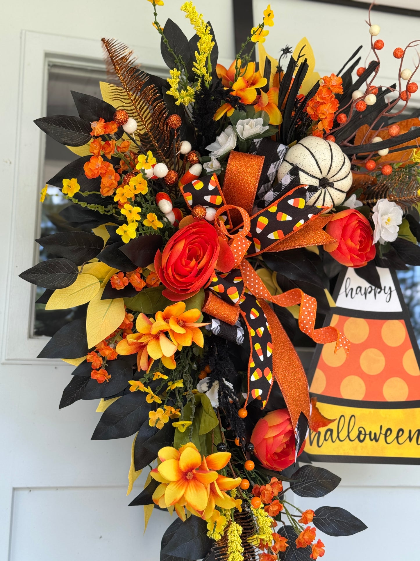 Festive Candy Corn Halloween Wreath