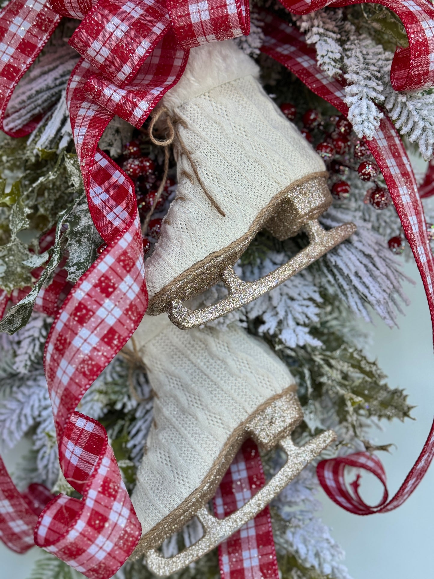 Winter Ice Skates Door Wreath