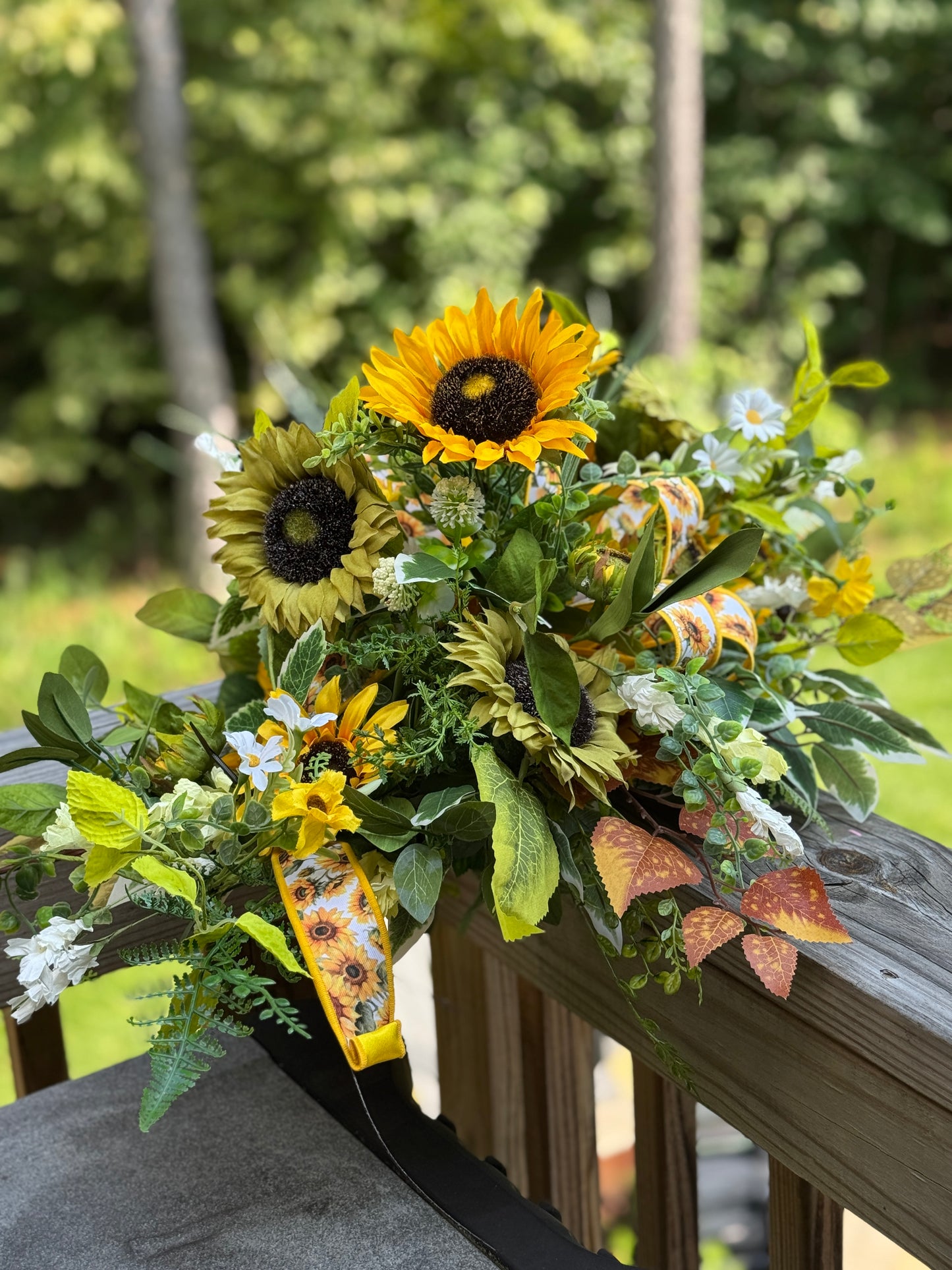 Sunflower and Greenery Fall Centerpiece/Arrangement