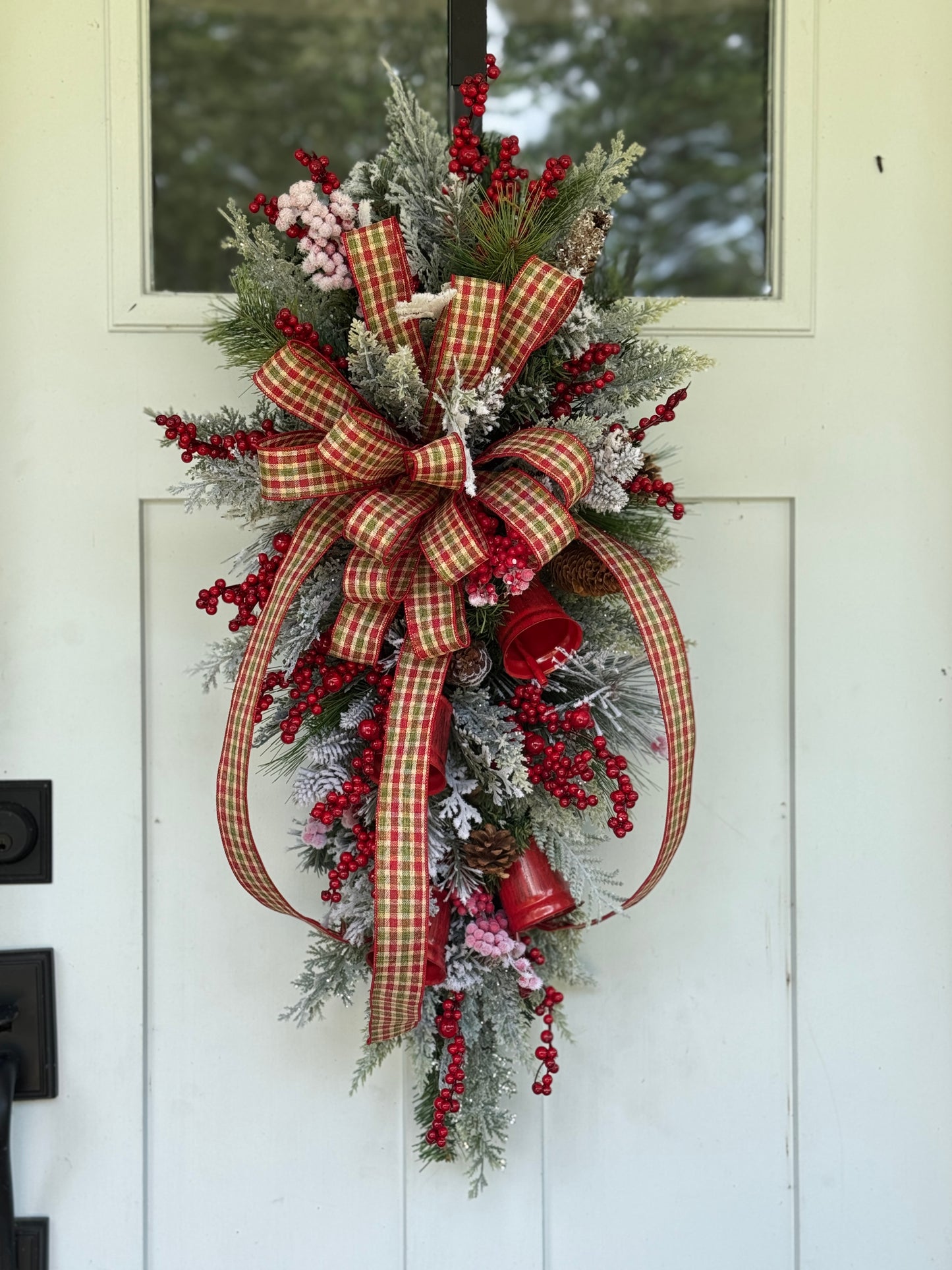 Primitive Bell Winter/Holiday Teardrop Wreath