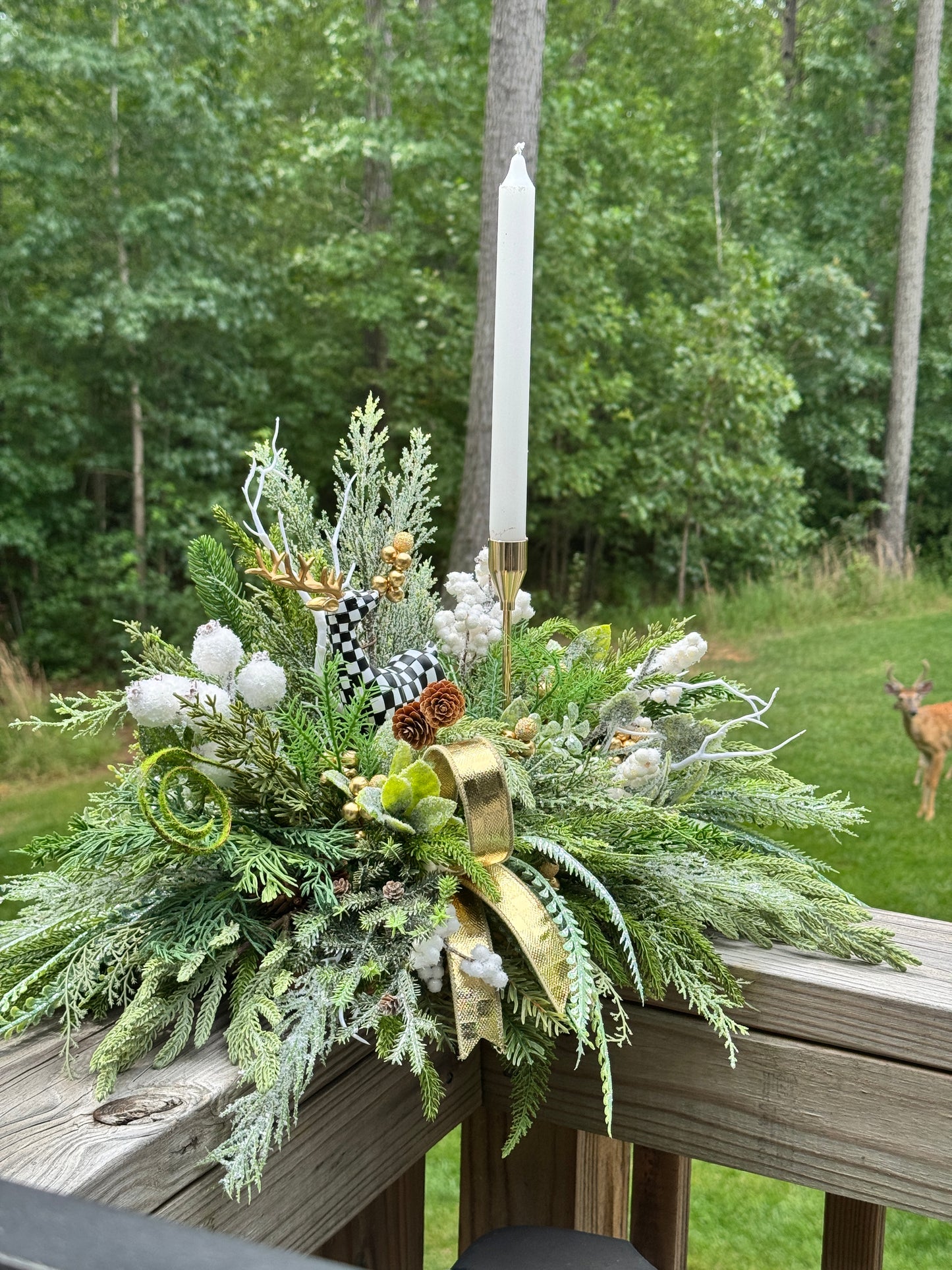 Elegant Black and White Winter/Holiday Centerpiece