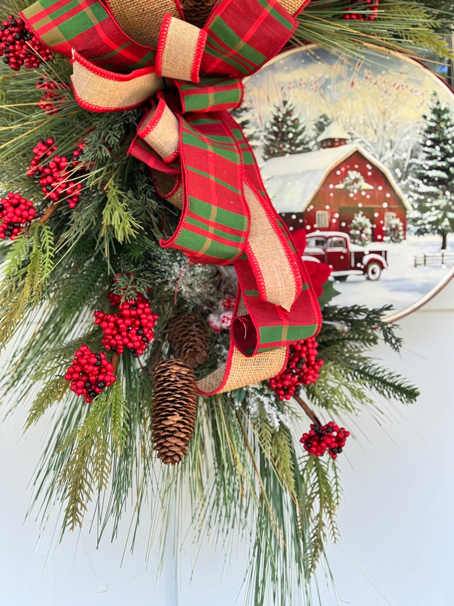 Rustic Merry Christmas Wreath