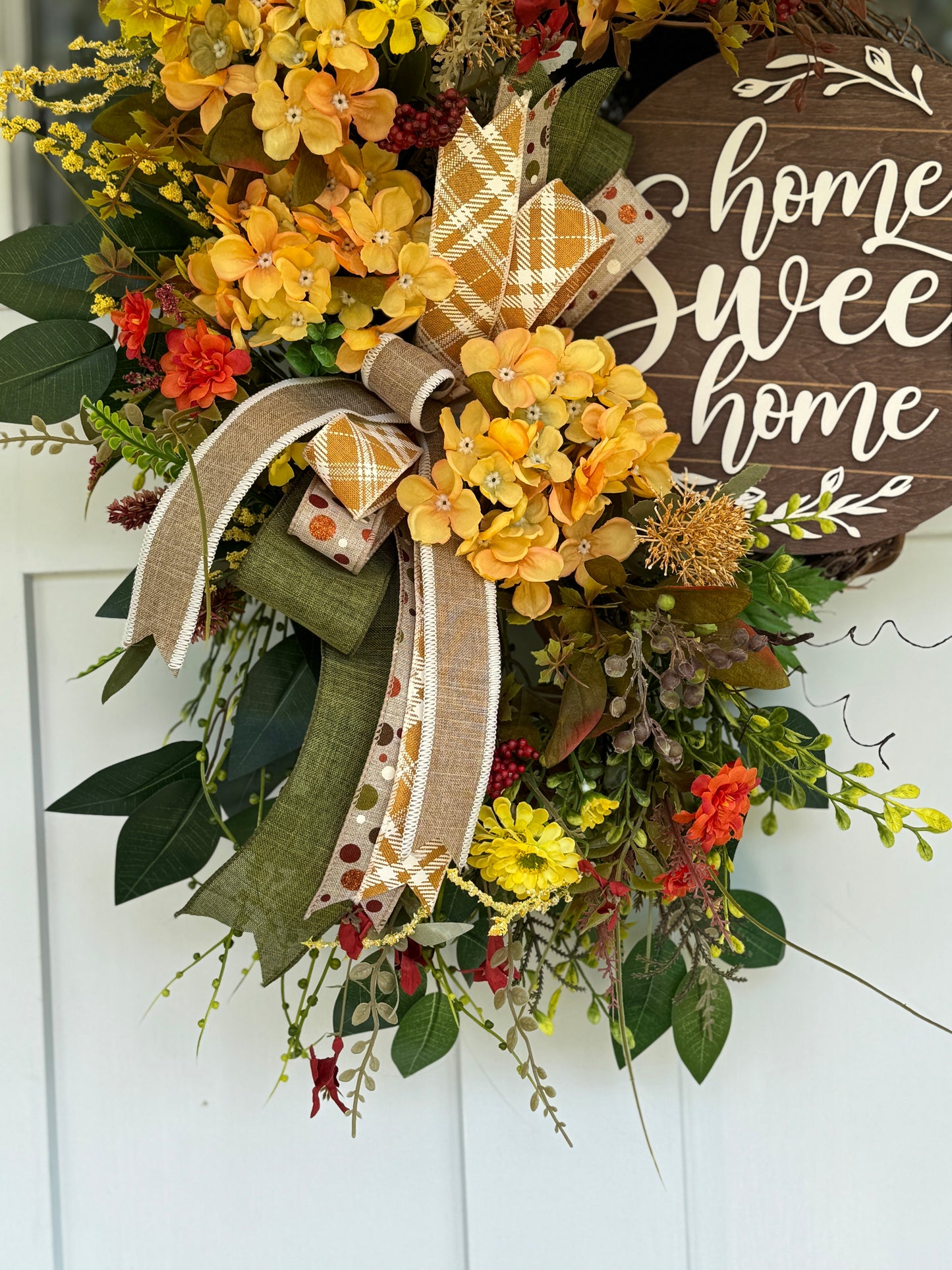Fall Home Sweet Home Floral Wreath