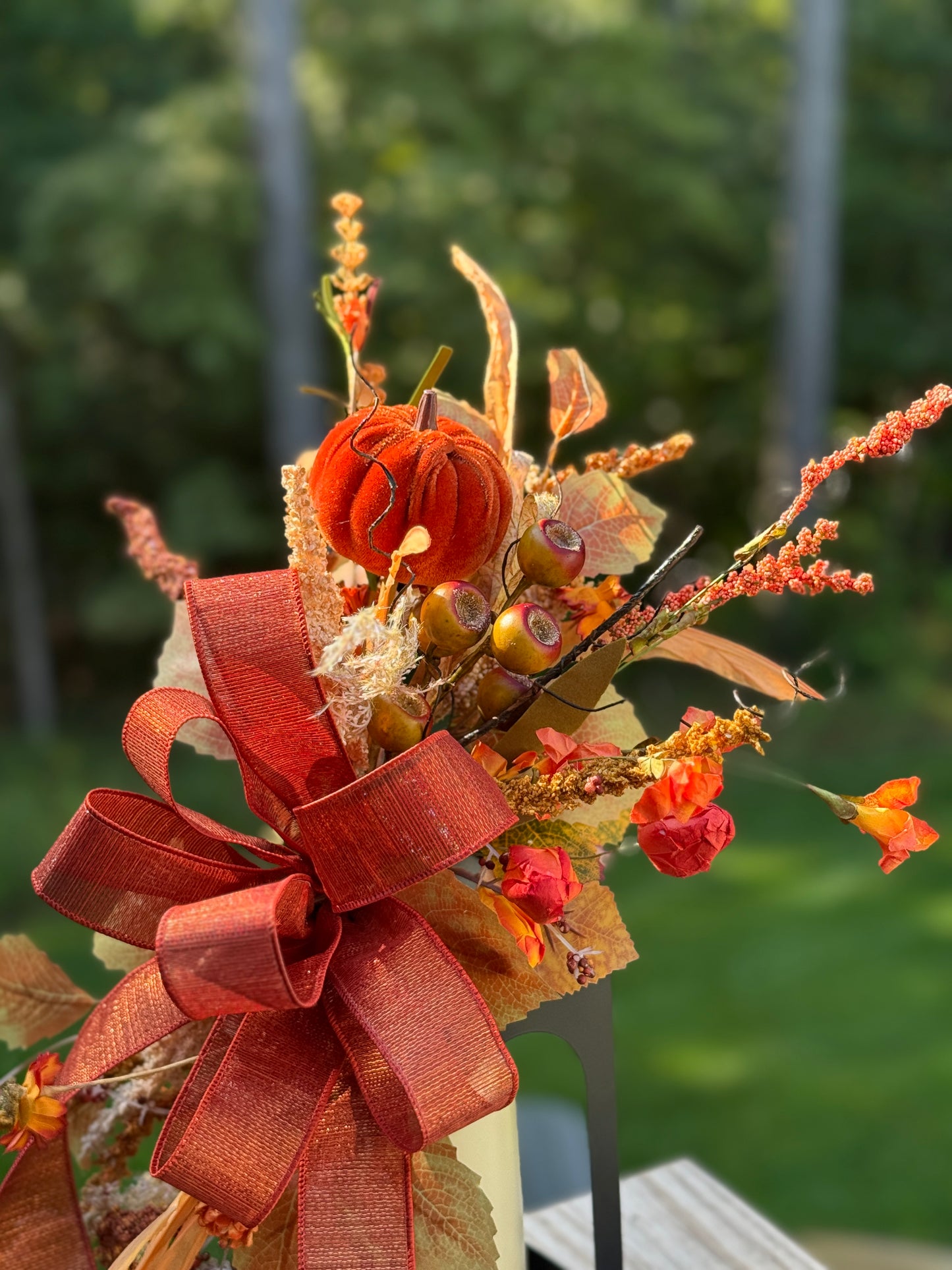 Autumn Harvest Lantern with Candle