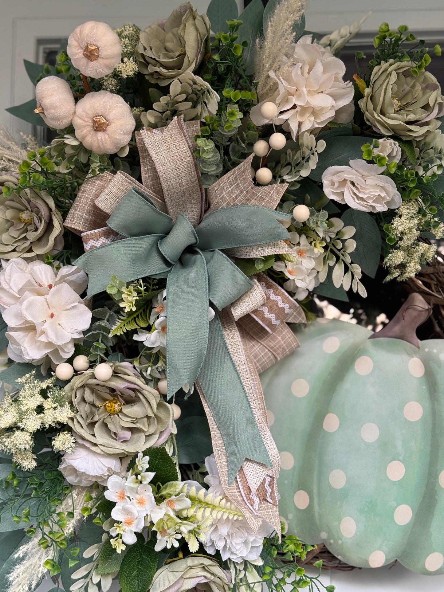 Elegant Sage and Cream Wreath