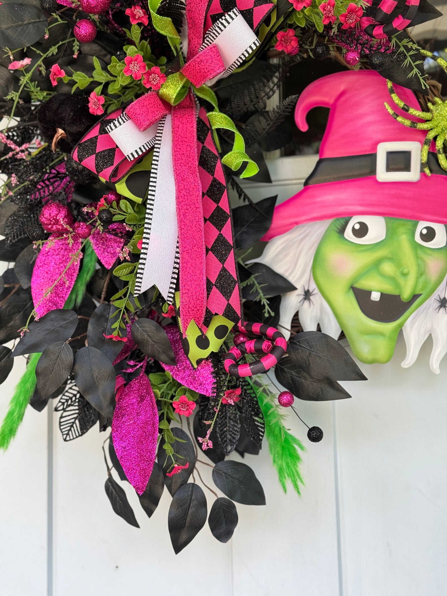 Vibrant Witch Halloween Wreath