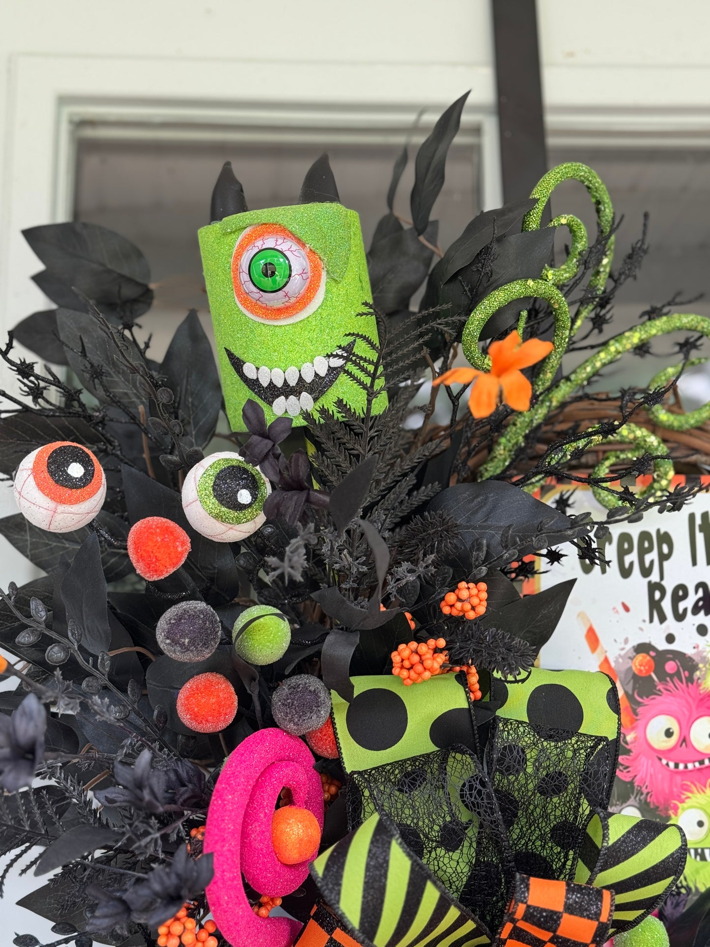 Creep It Real Halloween Monster Wreath