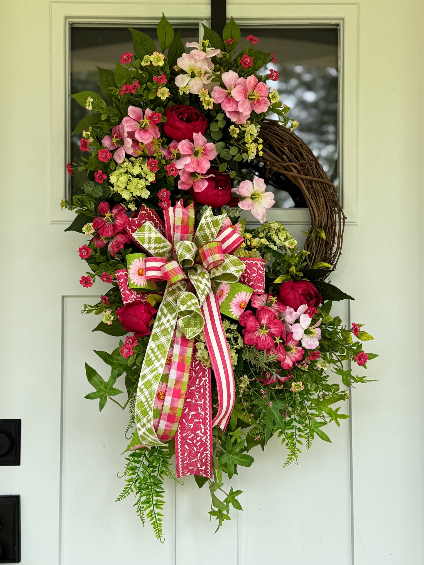 Stunning Pink and Green Floral Wreath