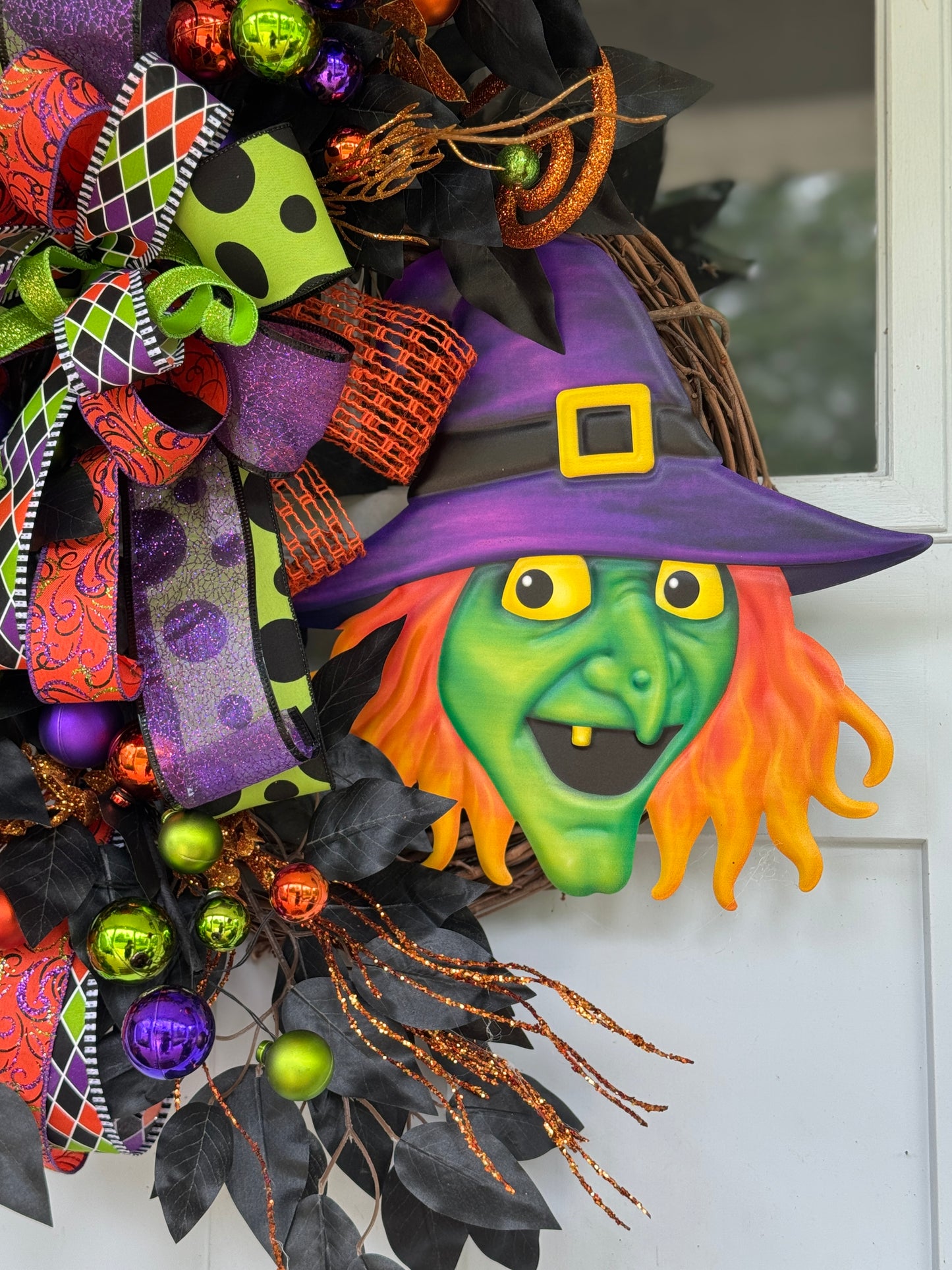 Halloween Witch and Spider Wreath