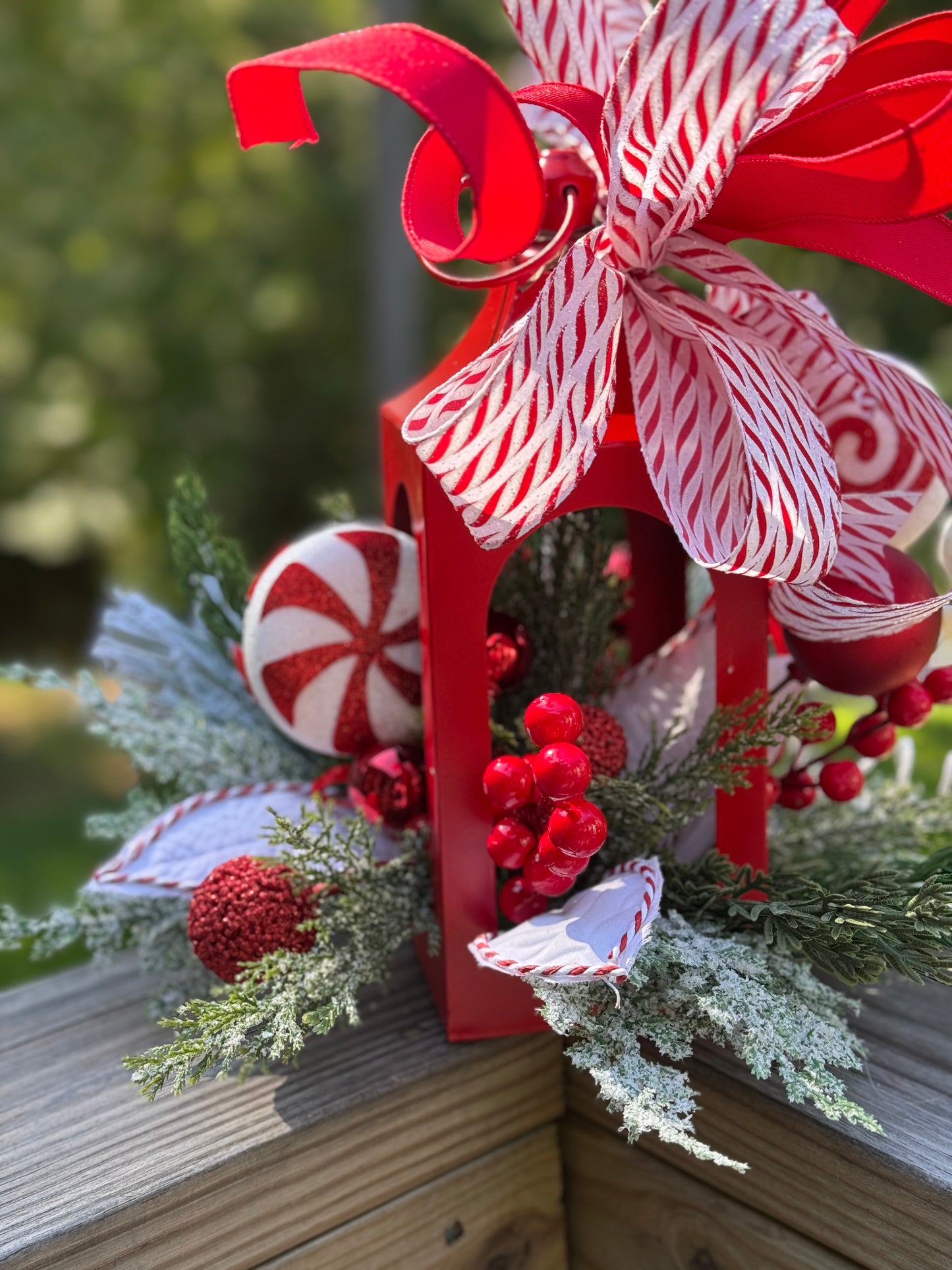 Peppermint Lantern Winter/Holiday