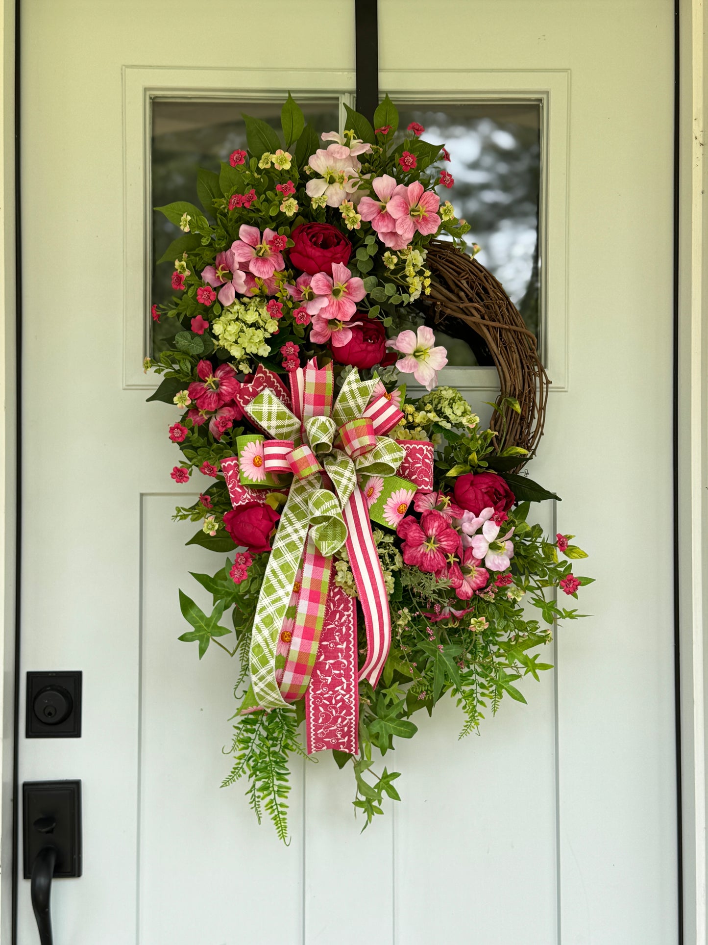 Stunning Pink and Green Floral Wreath