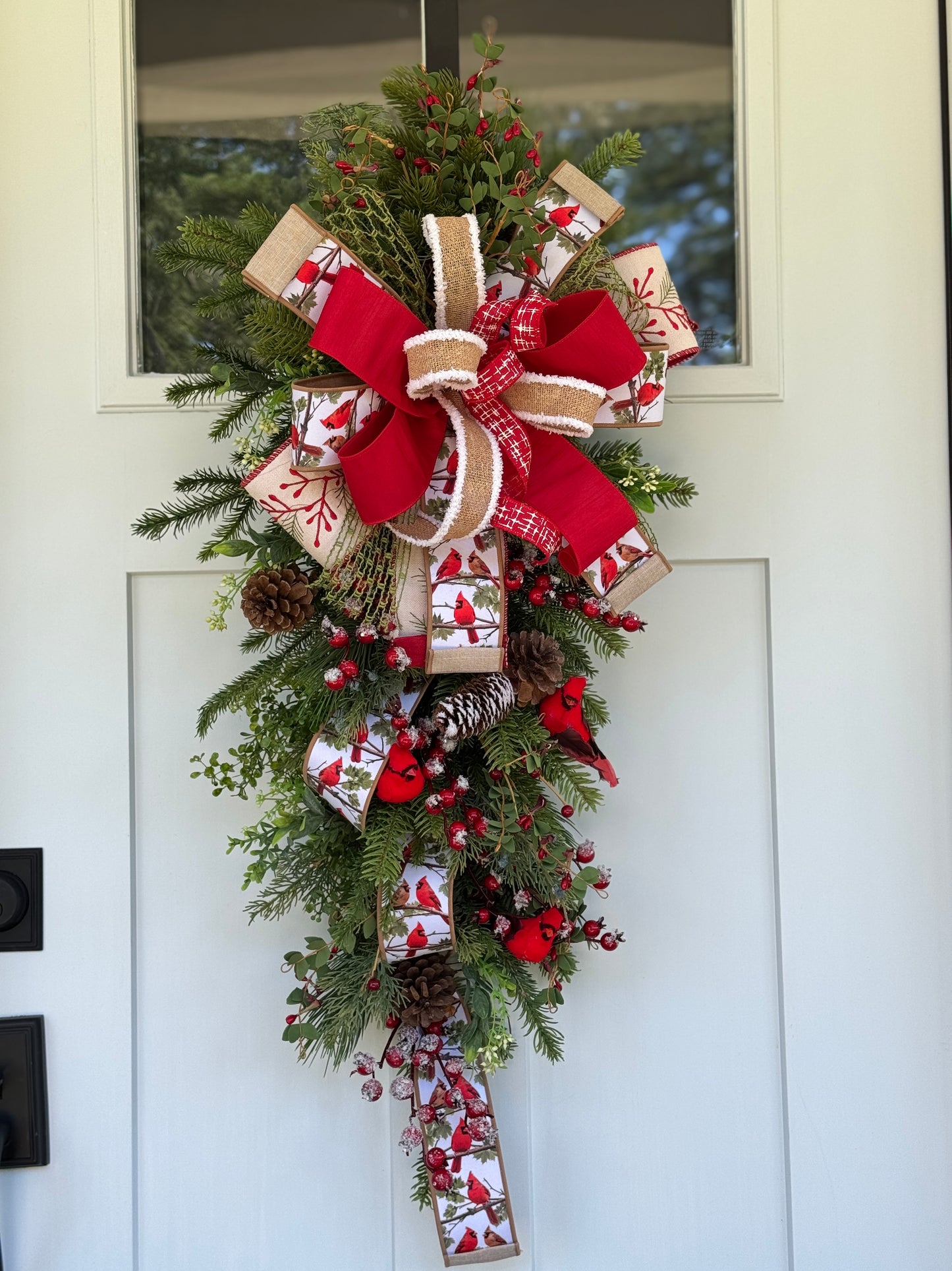 Woodland Cardinal Winter/Holiday Door Swag