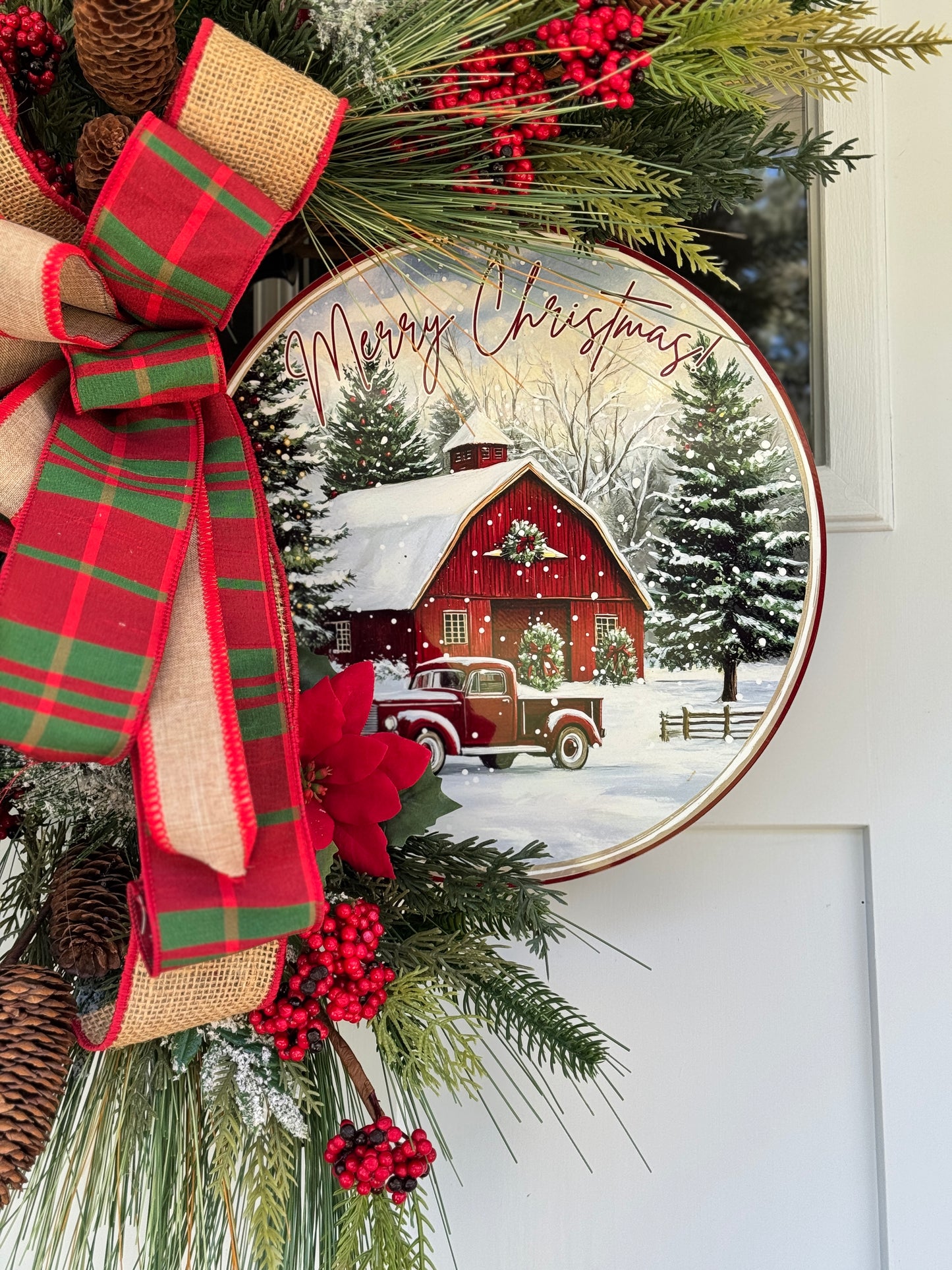 Rustic Merry Christmas Wreath